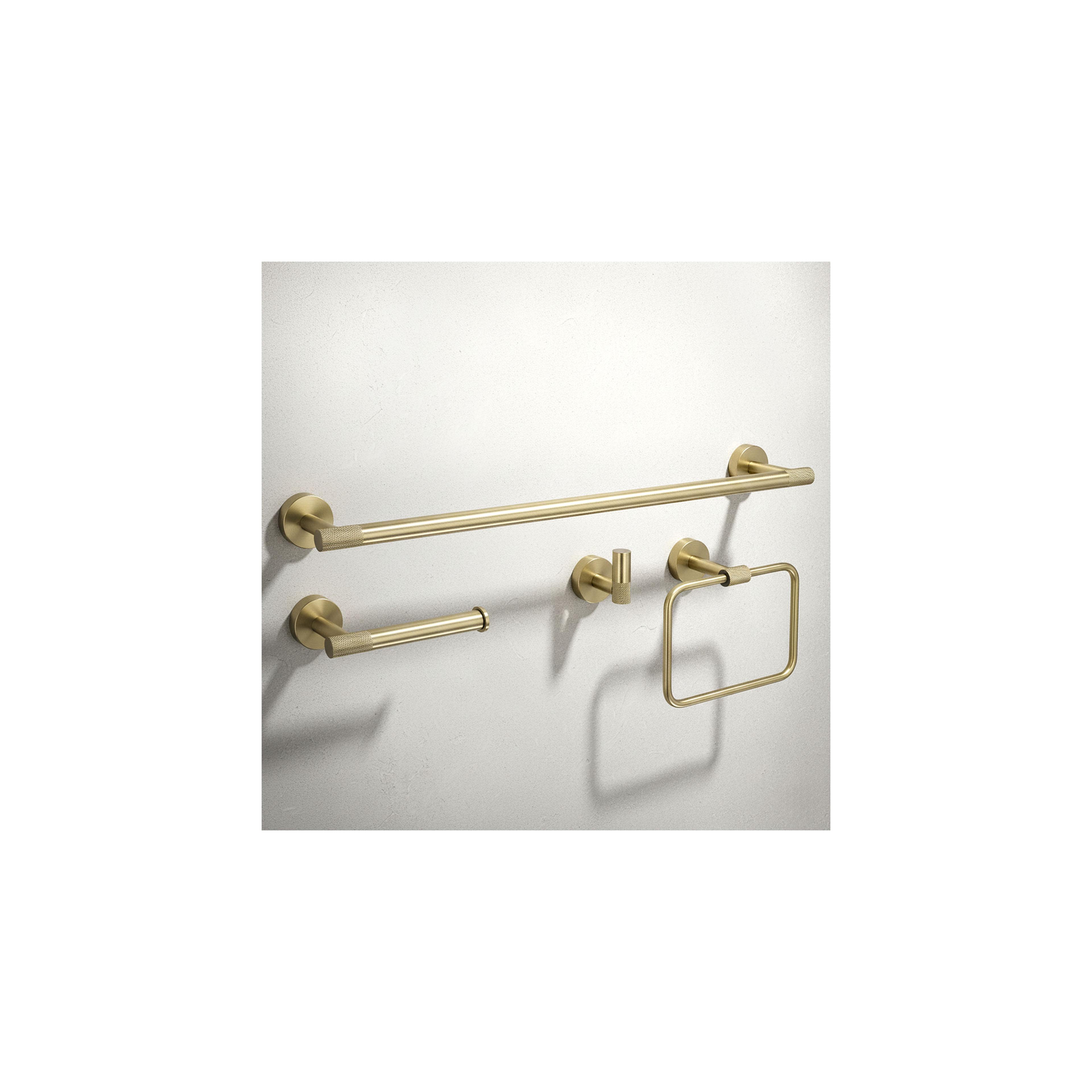 Badezimmer-Accessoire-Set GRID Brush Gold 4-teilig