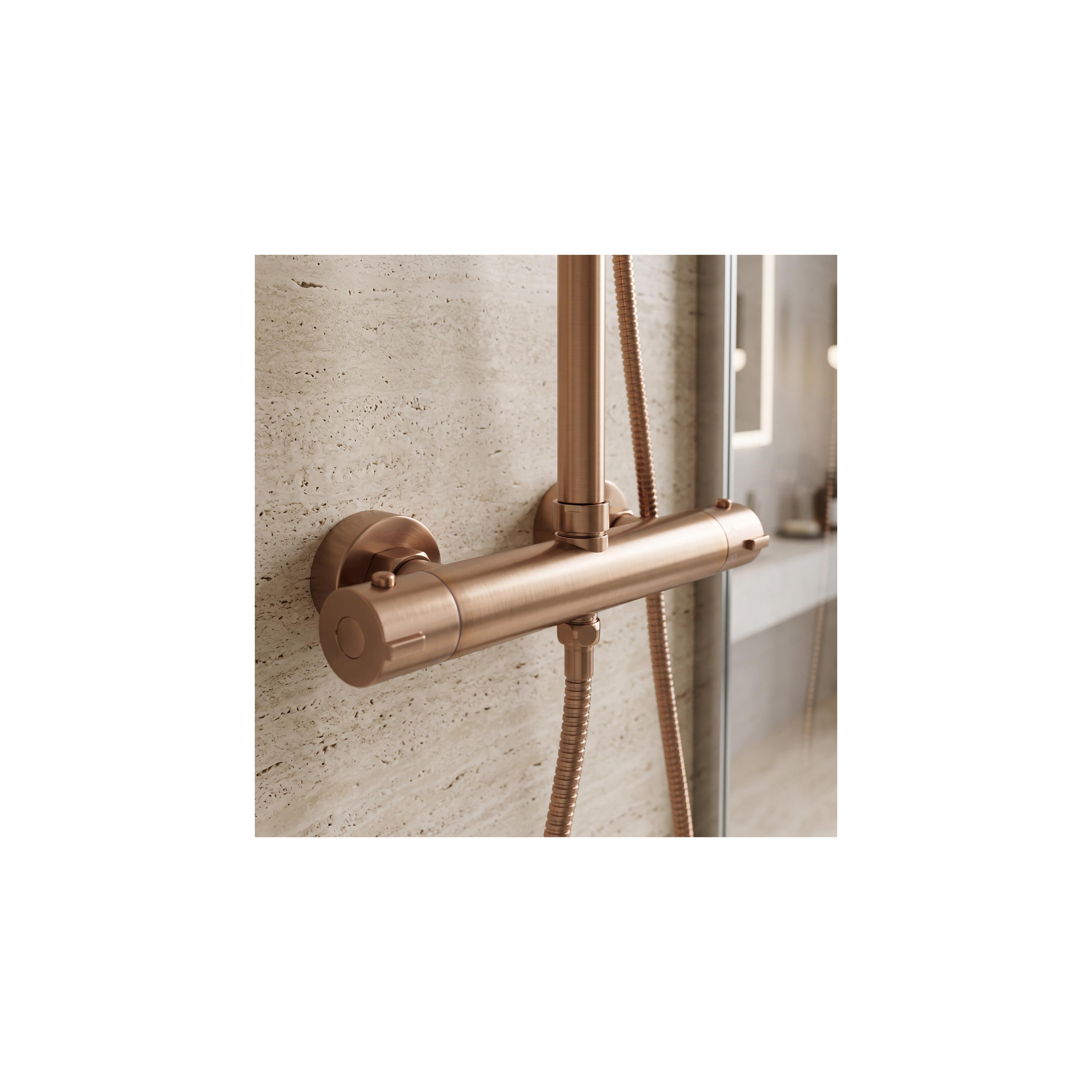 Shower set with thermostat Rea Parot Light Brush Copper
