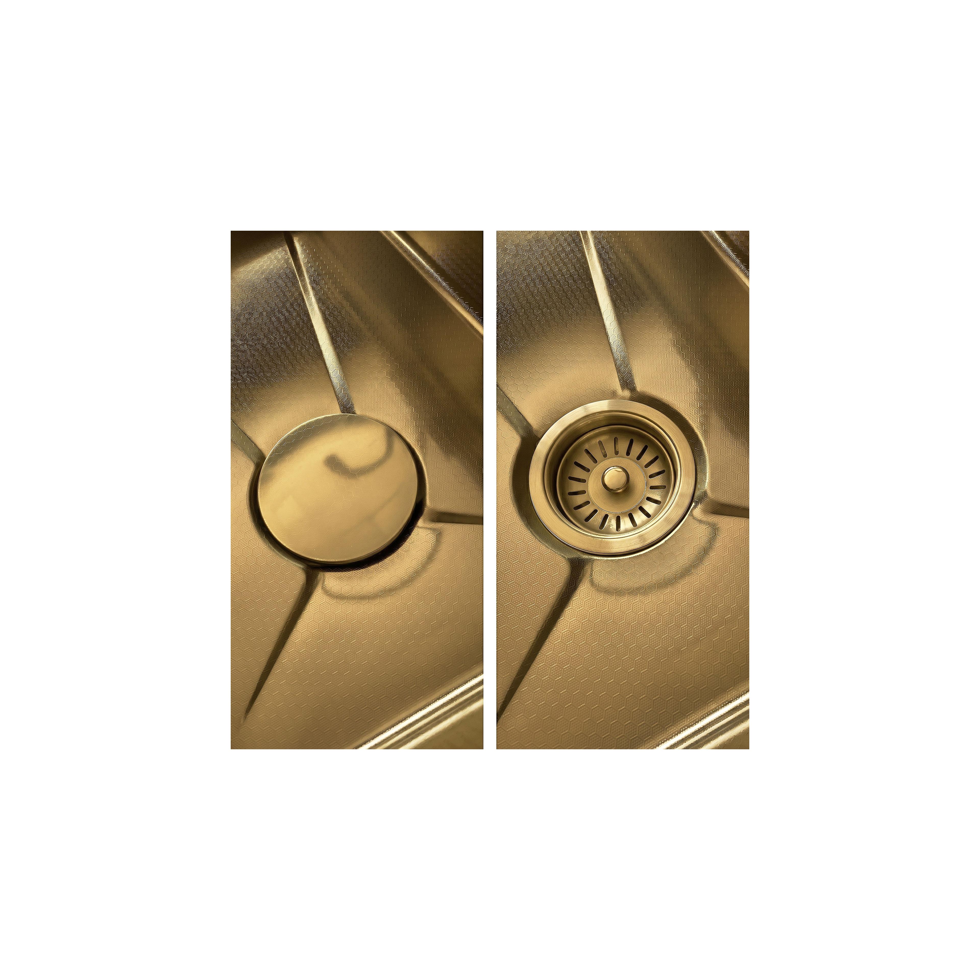 Multifunktionale 10-in-1-Stahlspüle REA Alonzo Brush Gold