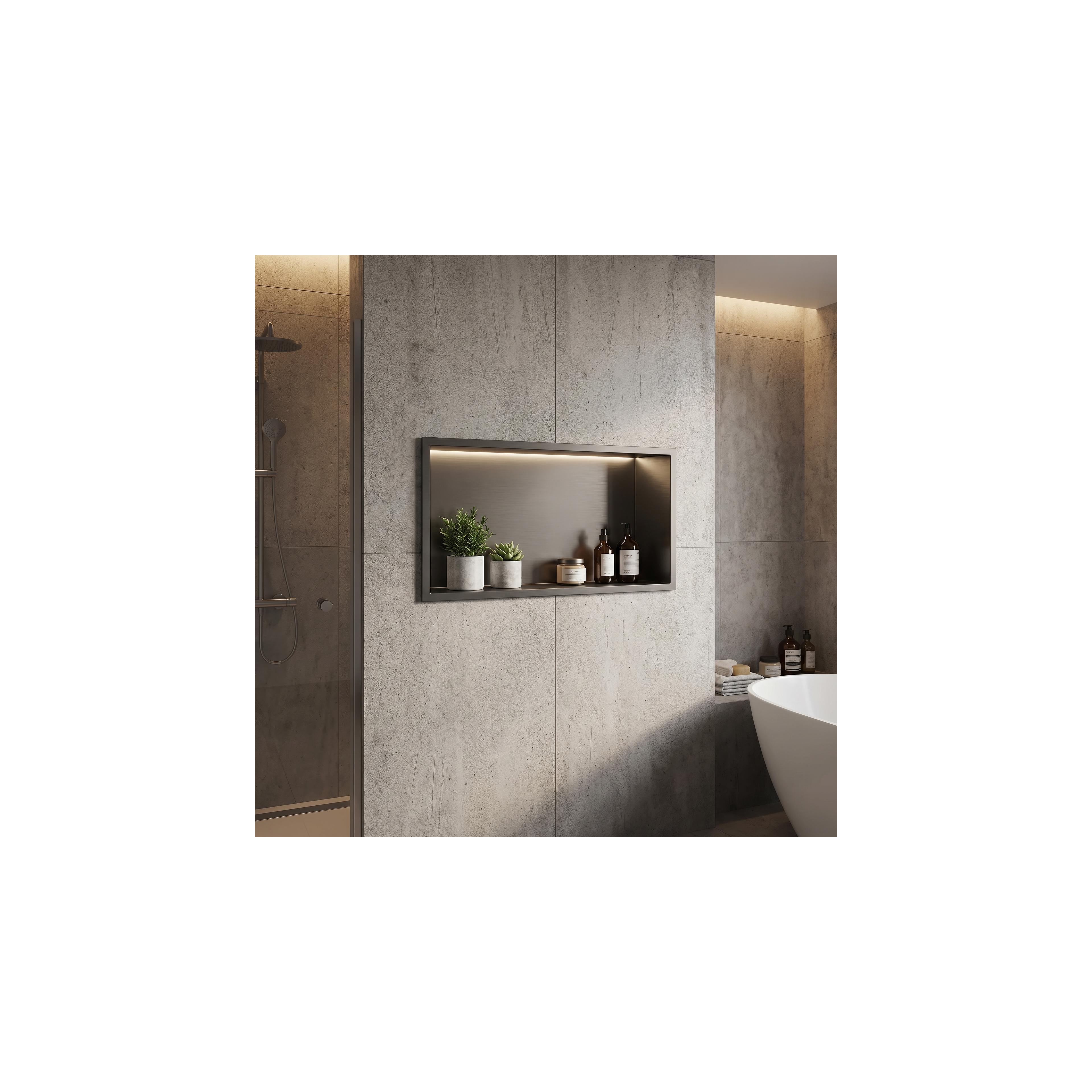 WANDEINBAU-BADEZIMMERREGAL LED 30x60 Titan