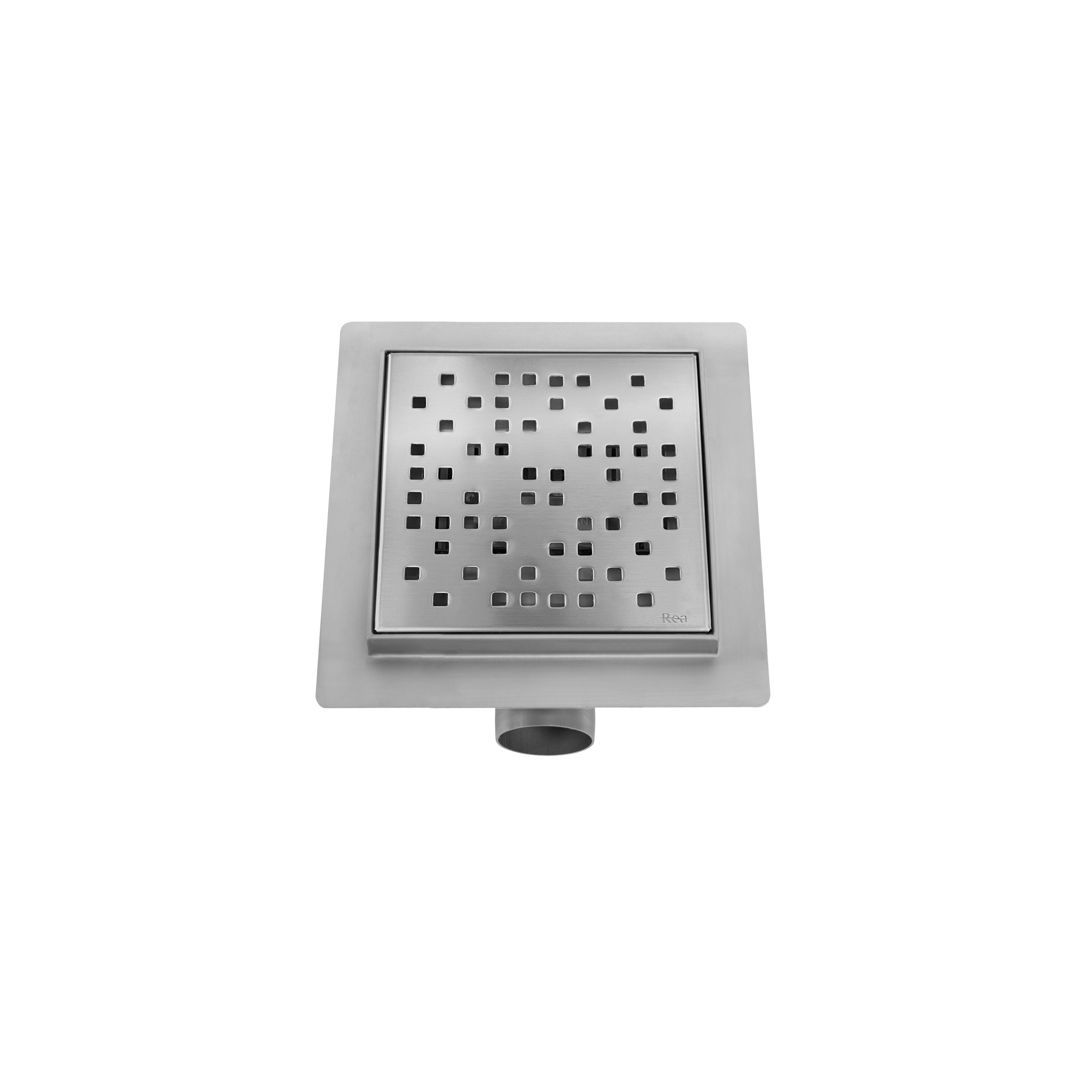 Scarico lineare REA DOTS 150x150 Nickel Brush