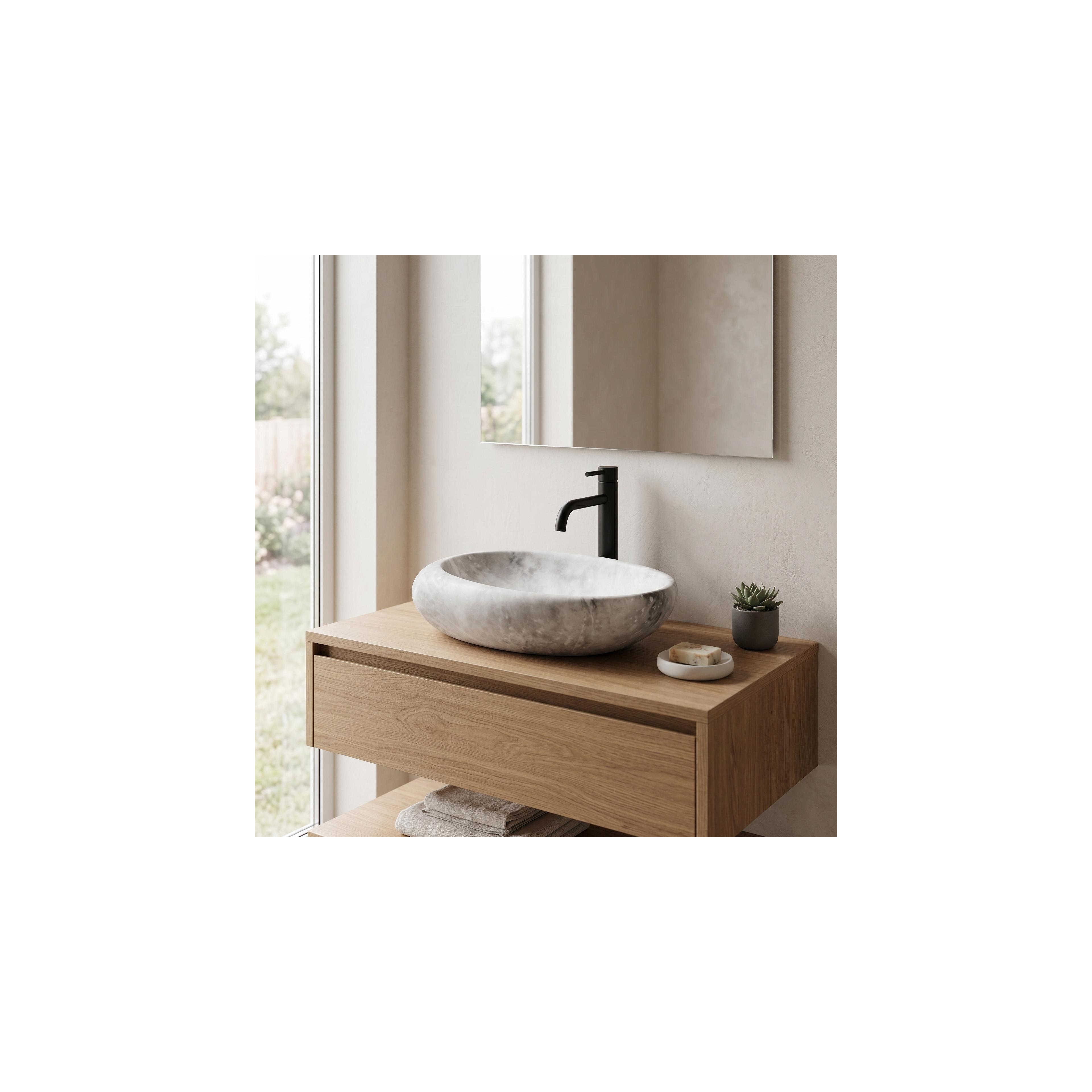 Lavabo sobre encimera Rea Roxy C Stone L.GREY