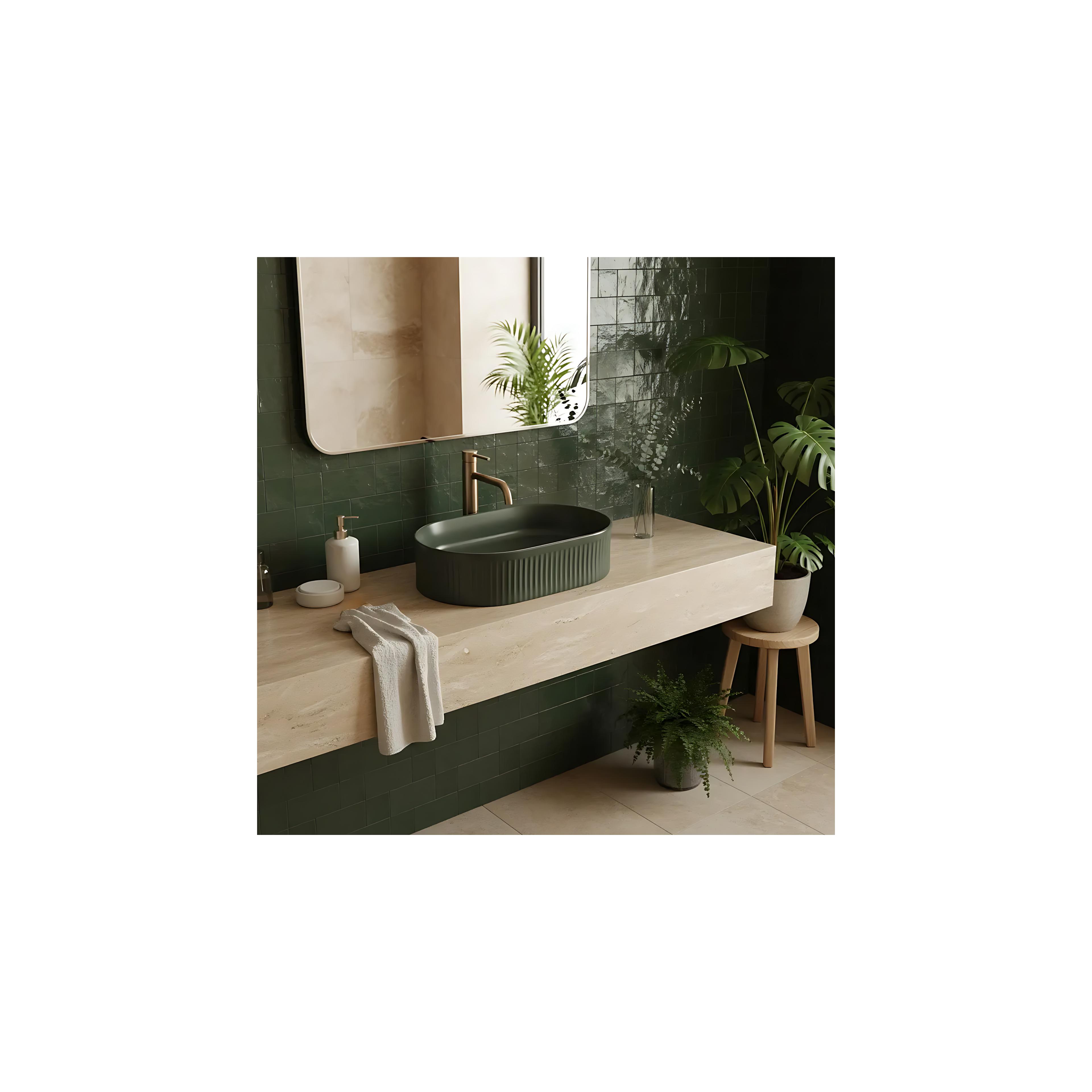 Countertop washbasin Rea Vanda Olive Matt