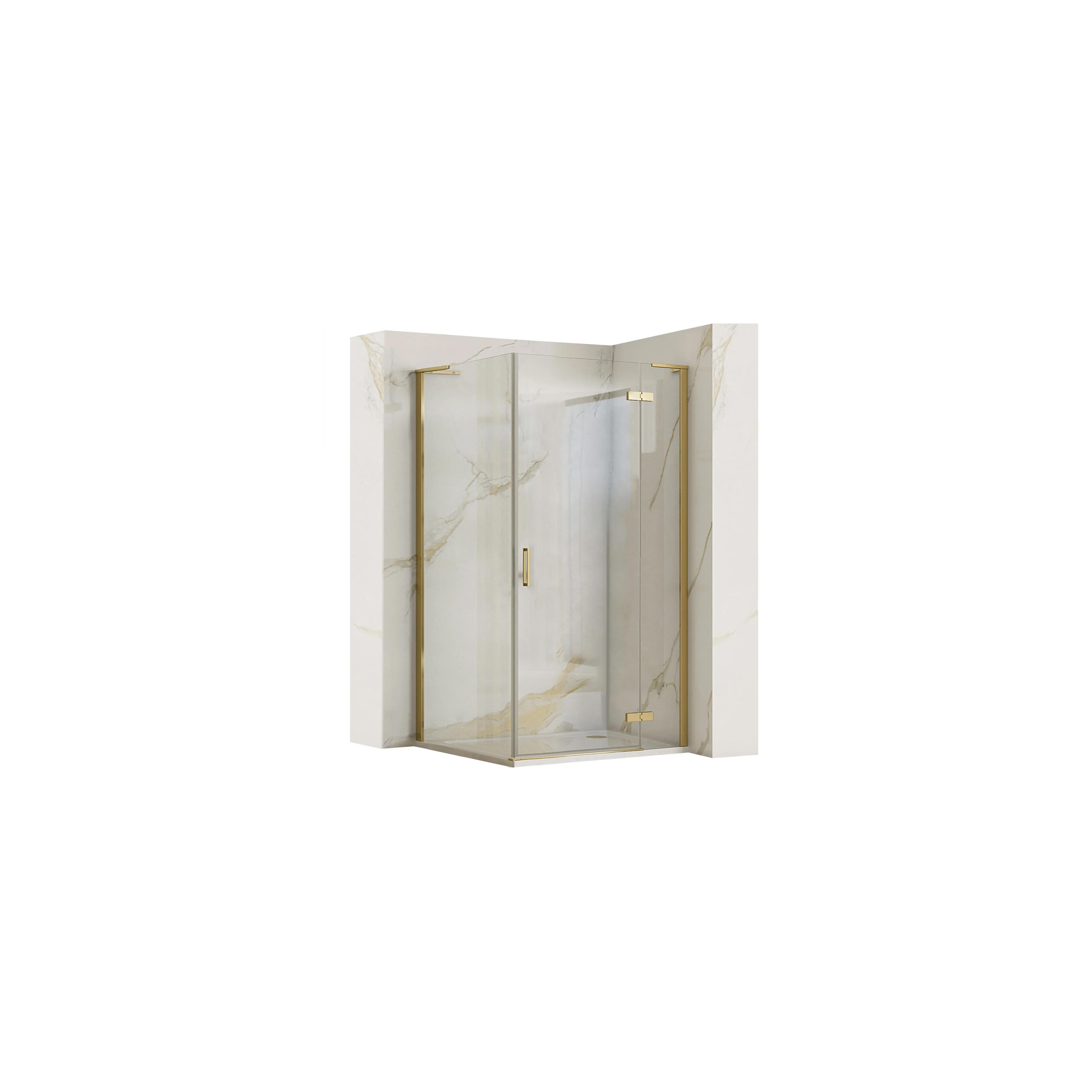 Duschkabine REA Hugo 100x90 Gold Brush