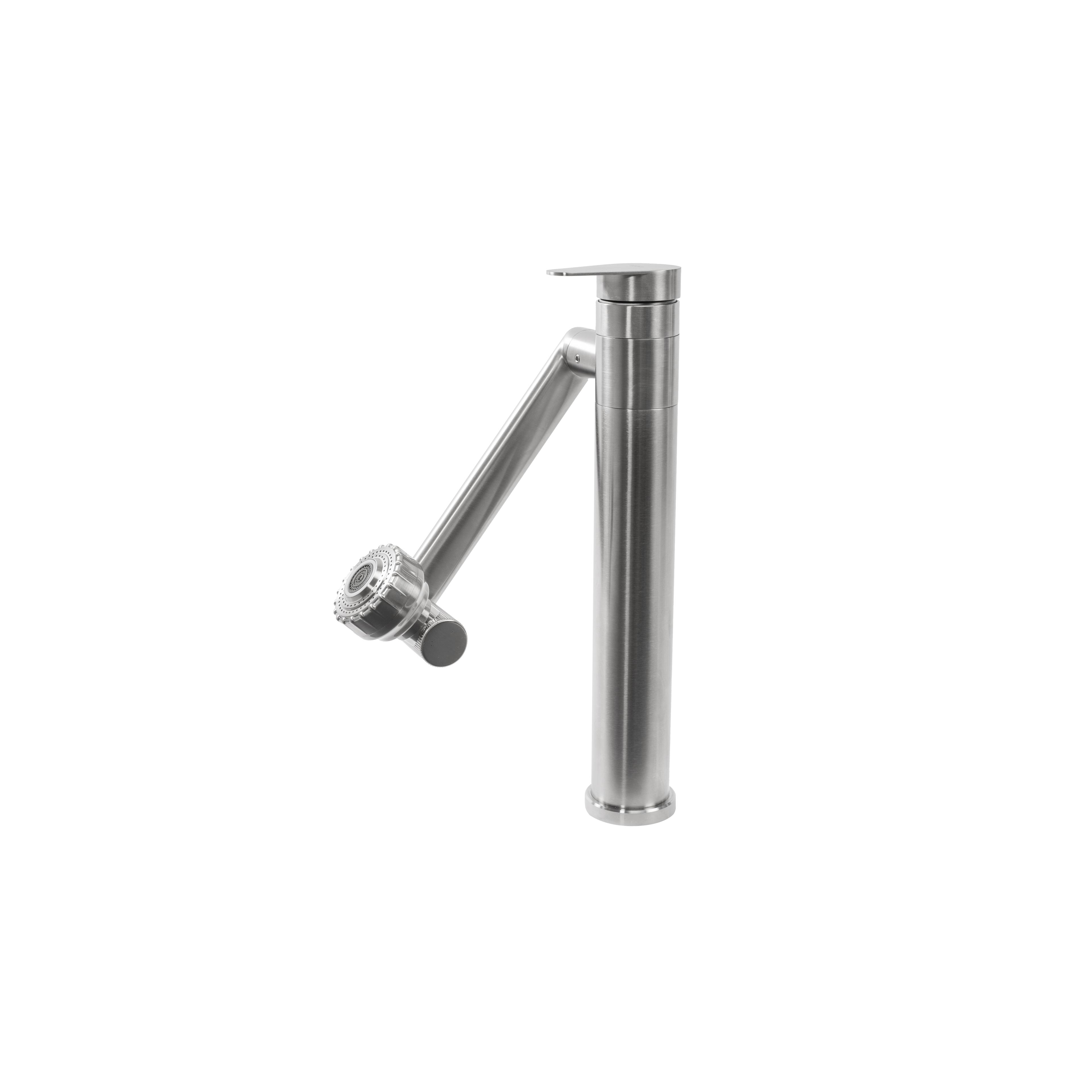 Waschbeckenarmatur Rea PACO Nickel Brush INOX High