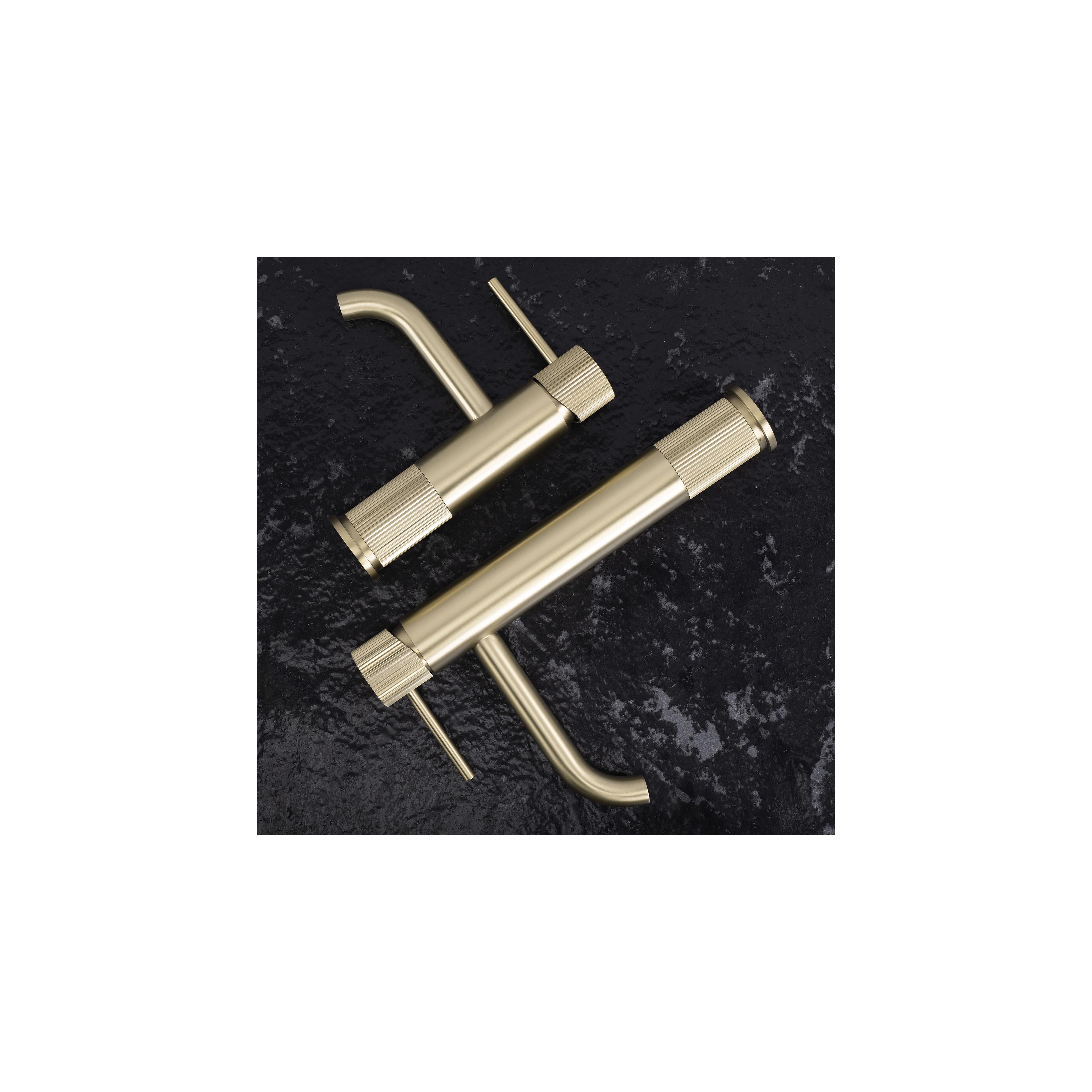 Waschbeckenarmatur Rea Lungo Stripe Brush Gold Low