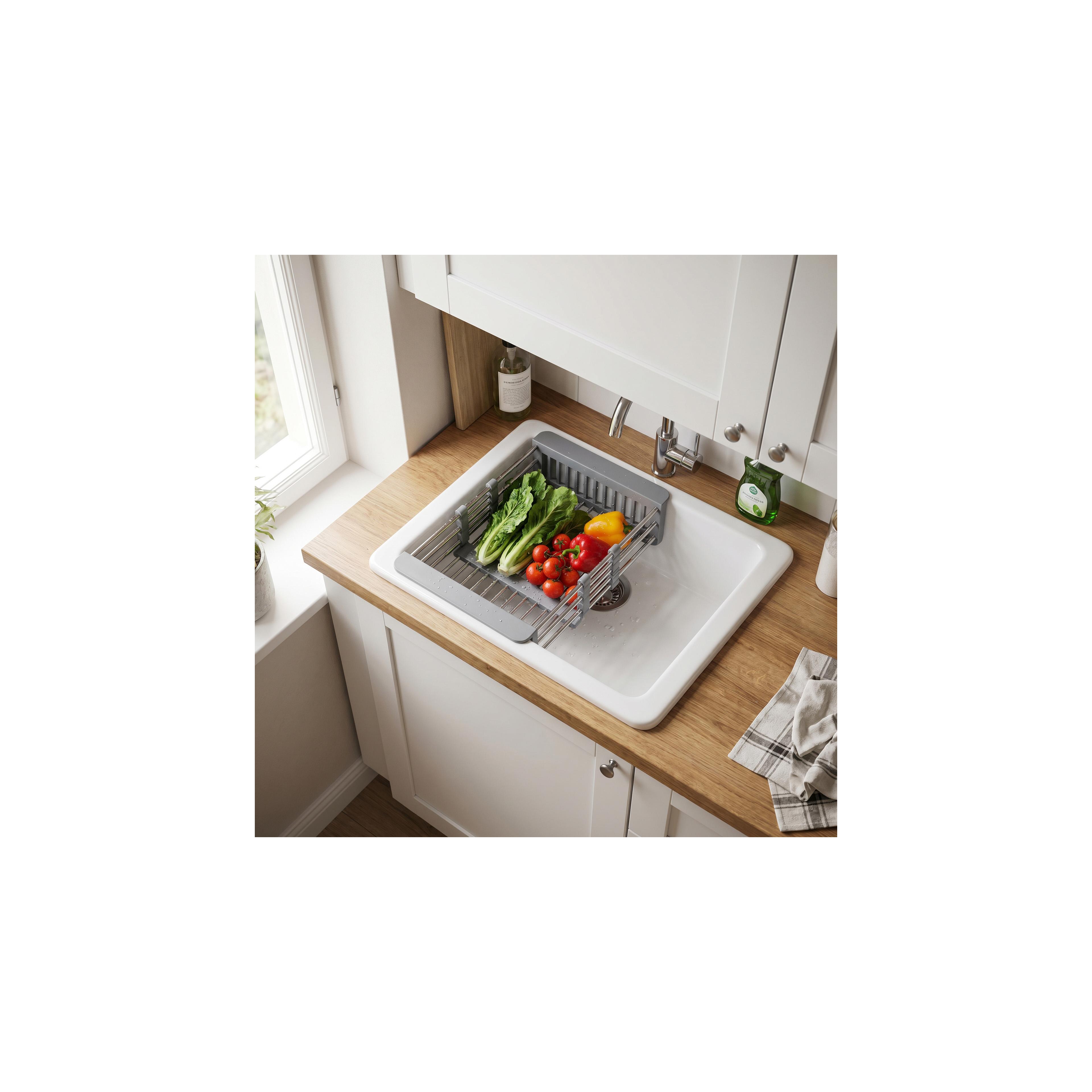 Telescopic sink dish drying rack REA P14487A Grey