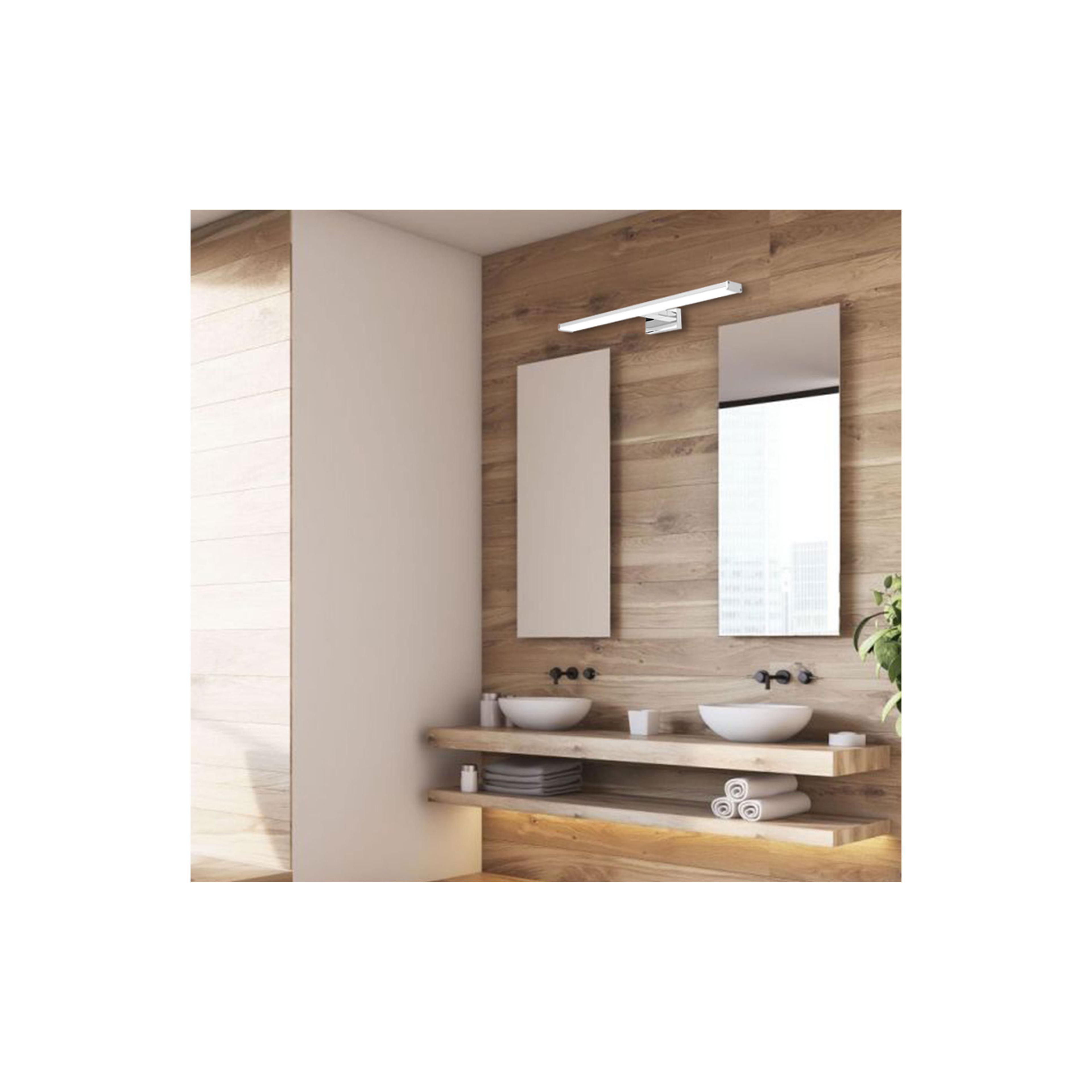 LÂMPADA DE PAREDE LED PARA BANHEIRO SOBRE O ESPELHO 8W 40CM APP368-1W CROMADO