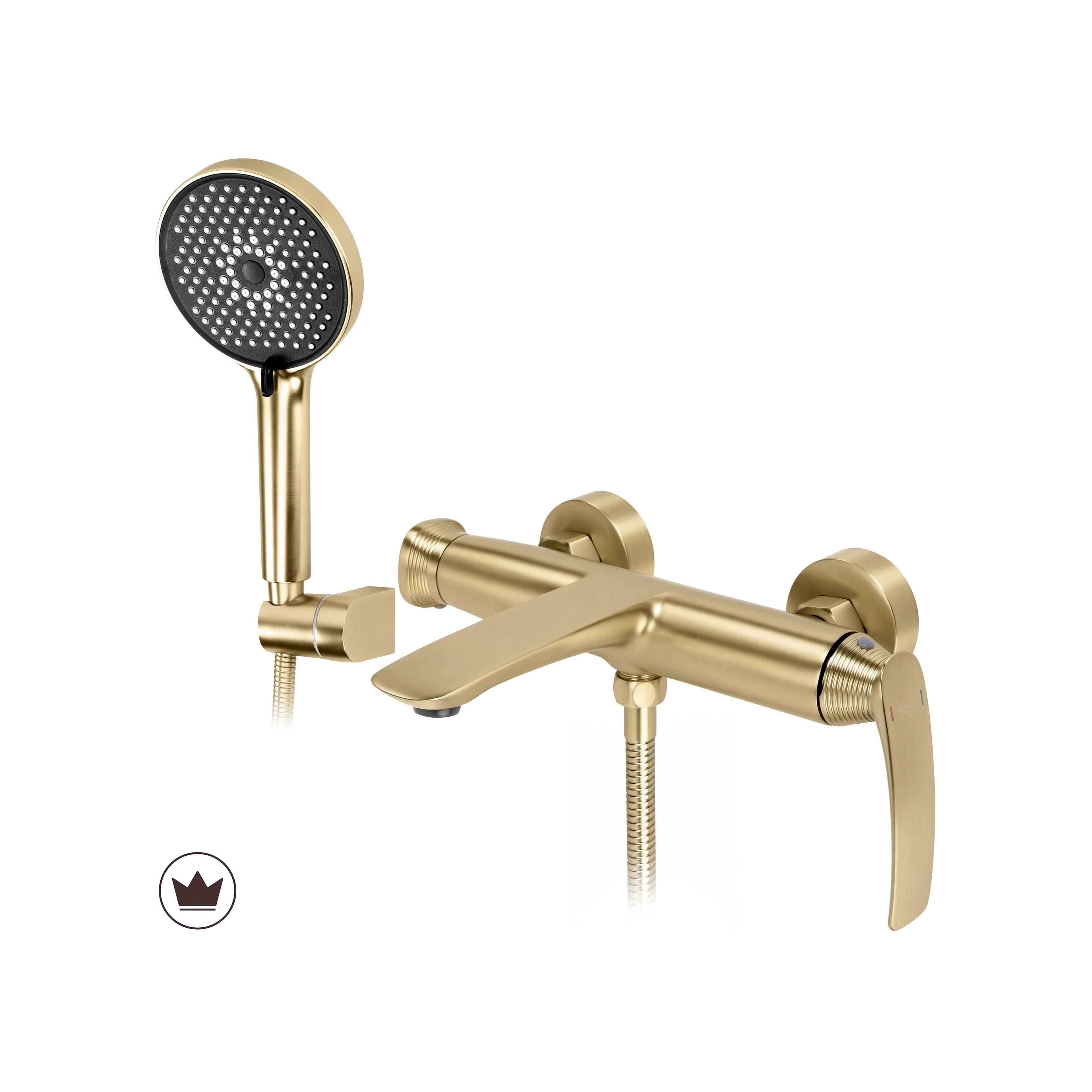 Kylpyammeen sekoitin PREMIUM Rea Como Brush Gold