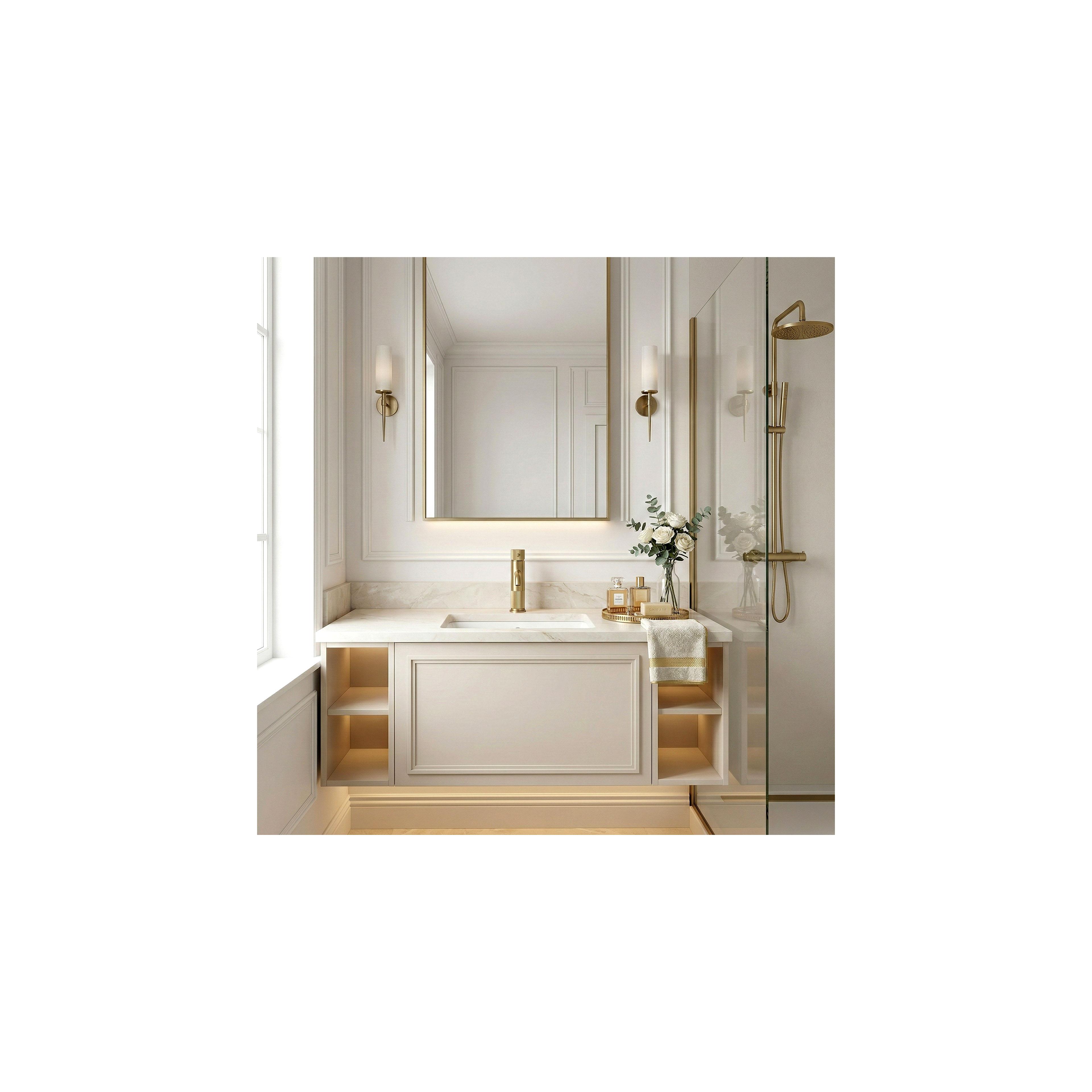 Waschbeckenarmatur Rea Lungo Stripe Brush Gold Low