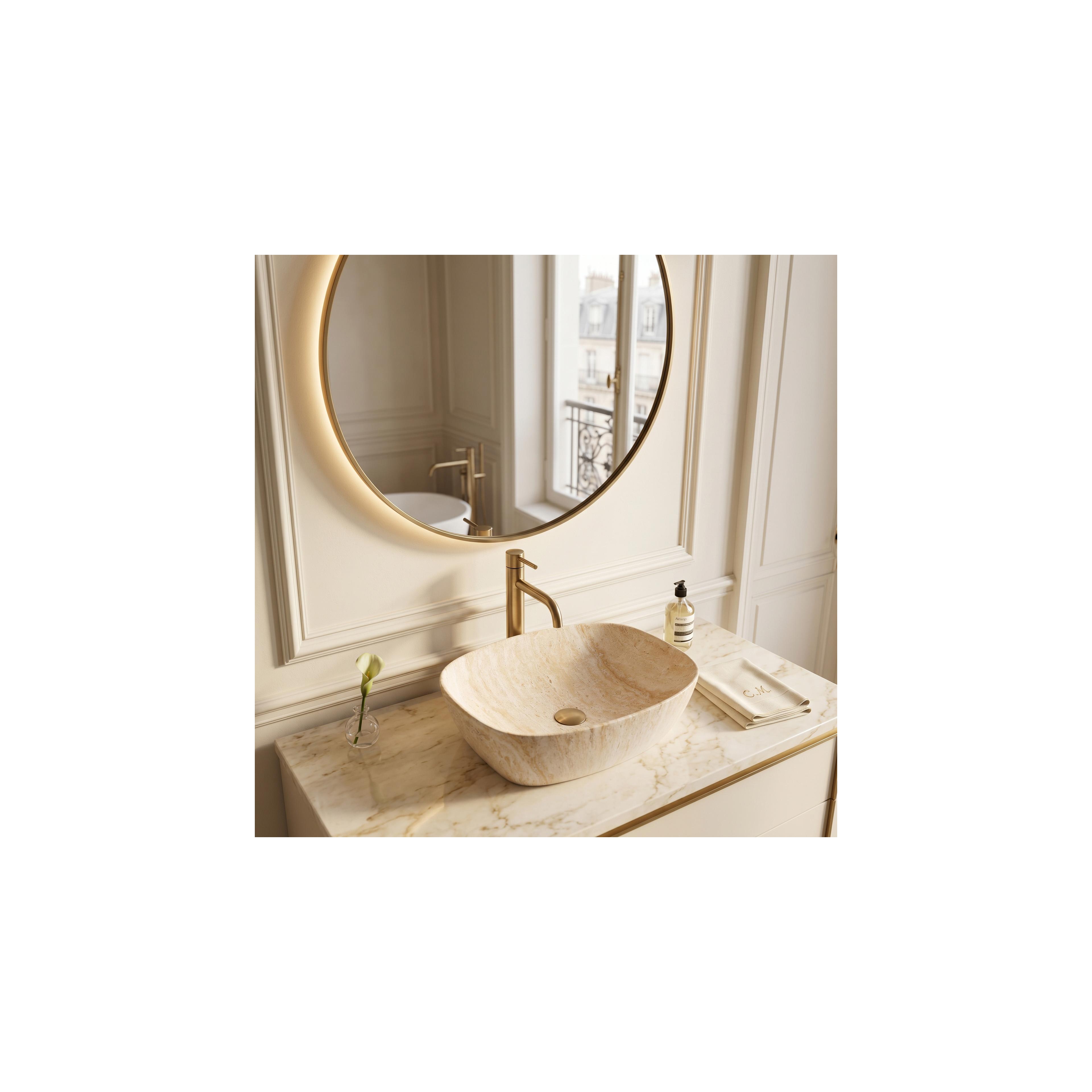 Aufsatzwaschbecken Rea Freja Travertine Matt