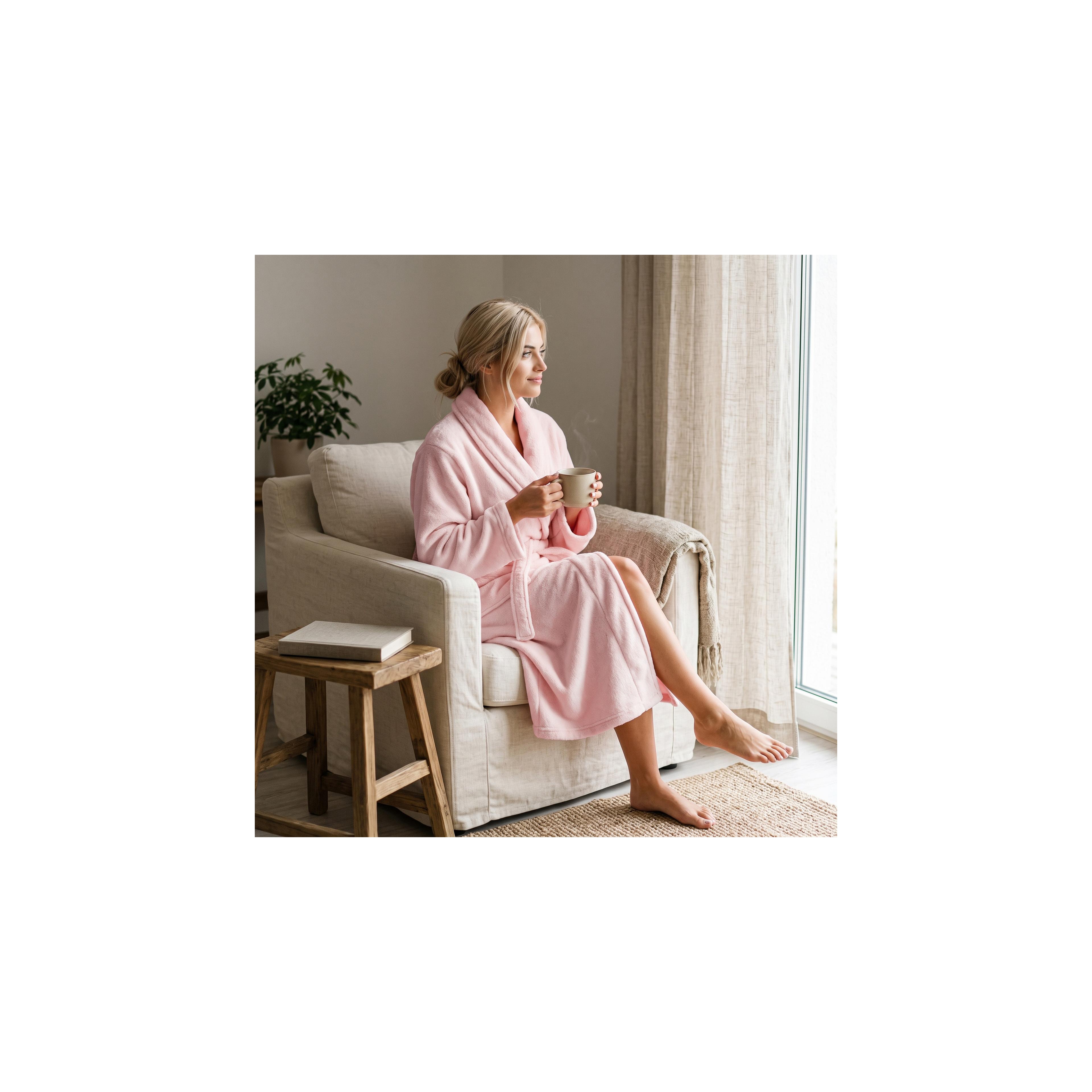 Szlafrok damski Sally Powder Pink L/XL