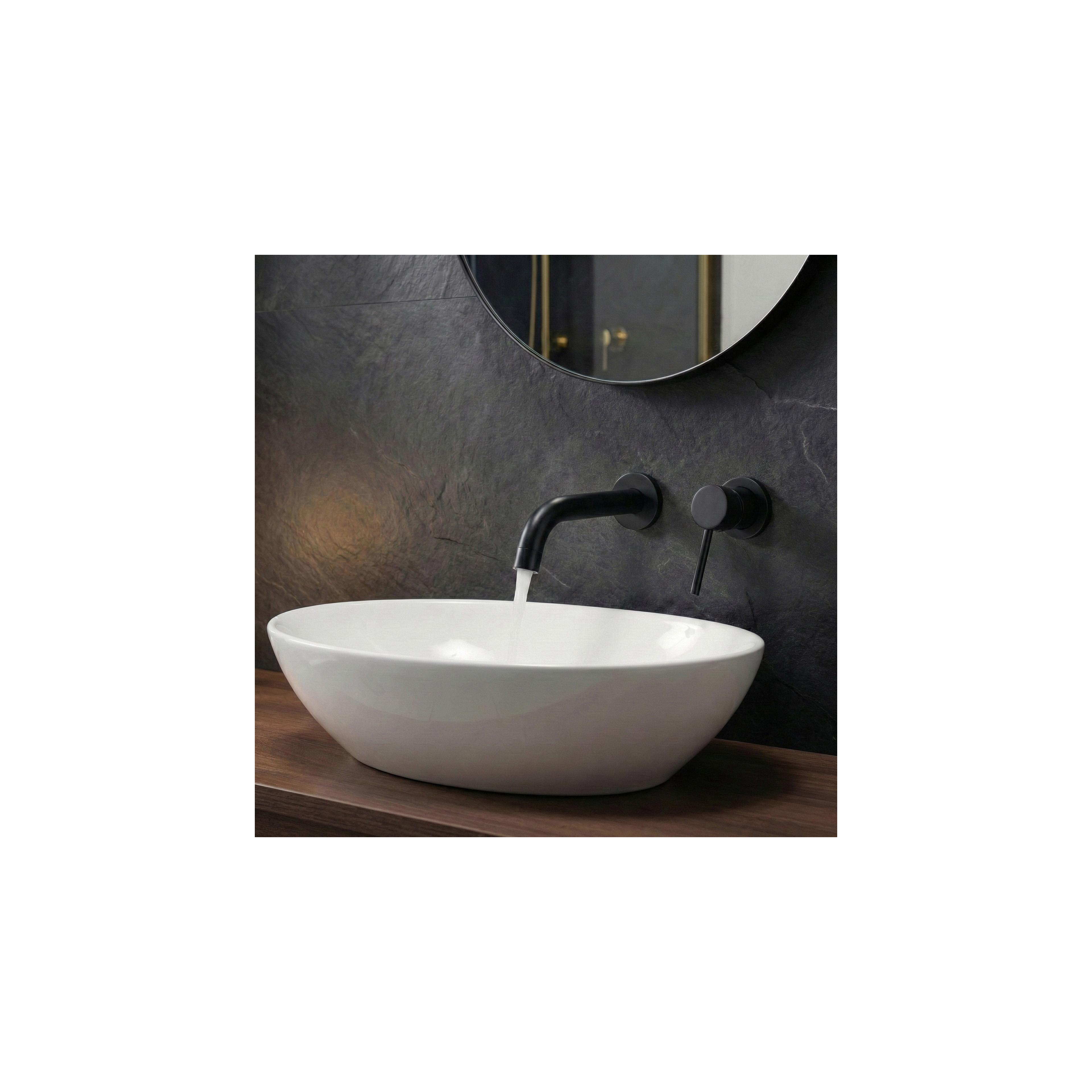 Auslauf für Unterputzarmatur Rea Lungo 20 cm Black
