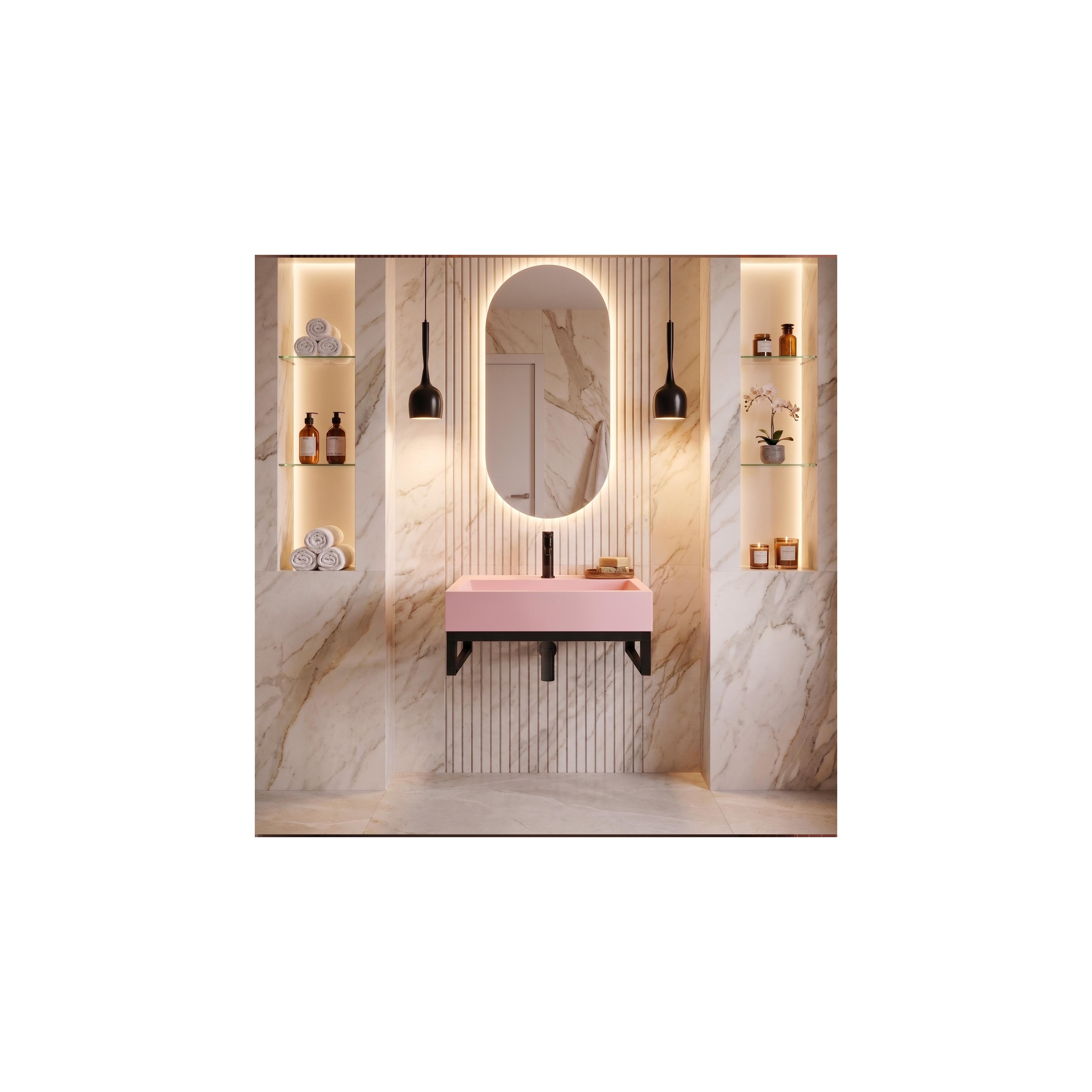 Nablatni umivaonik GOYA PINK 50CM + Okvir