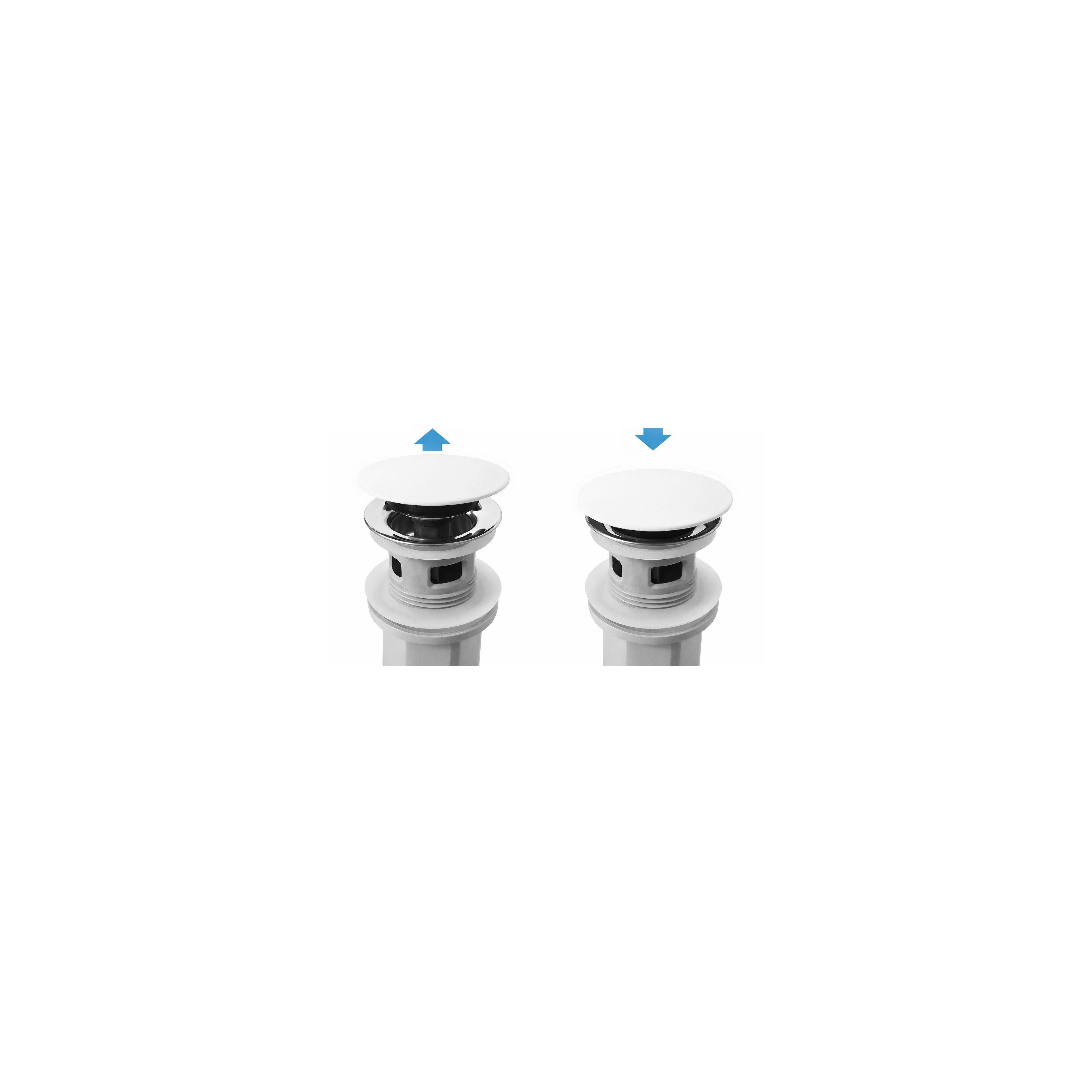 Washbasin siphon with click-clack drain REA Flow White