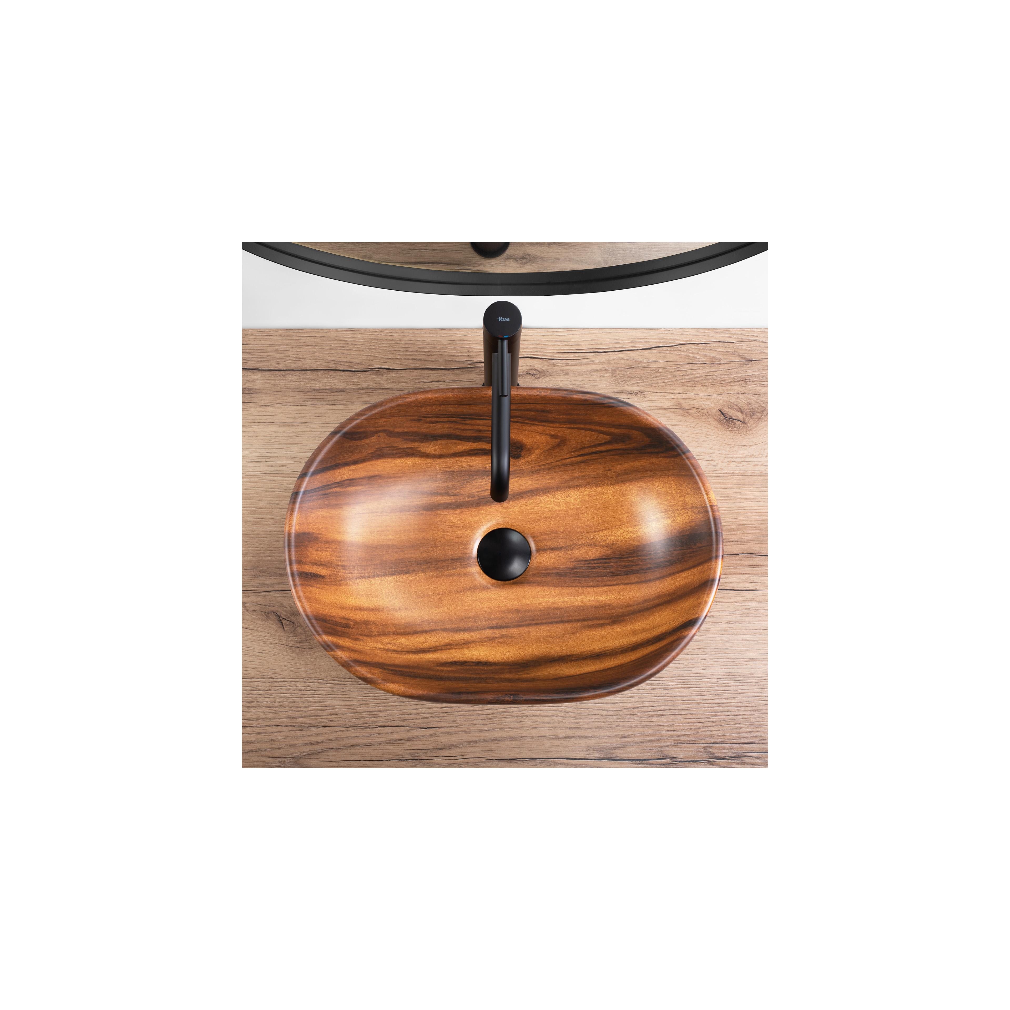 Countertop washbasin Rea AMELIA WOOD MATT