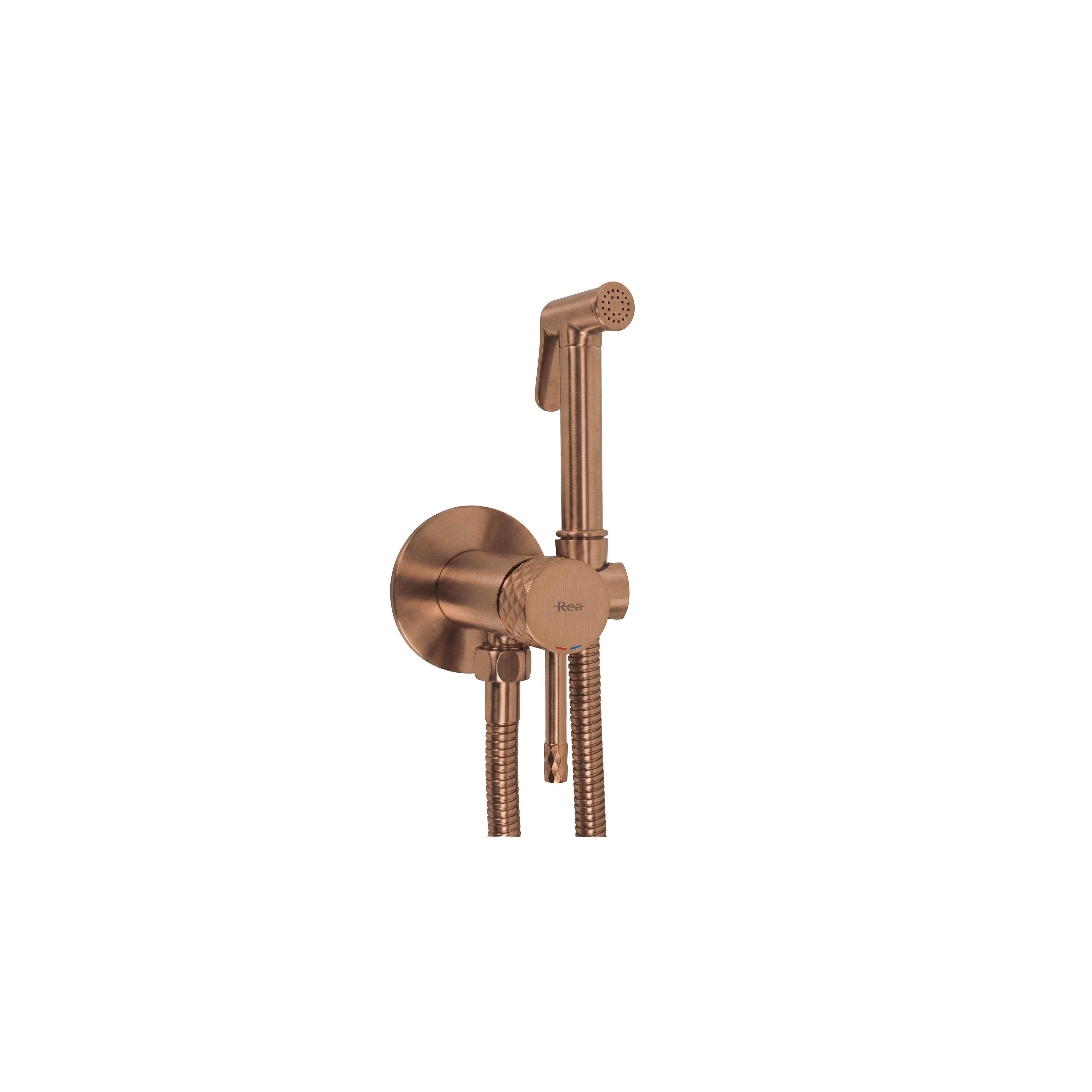 Bidetarmatur REA Lungo Loop Diamond Brush Copper