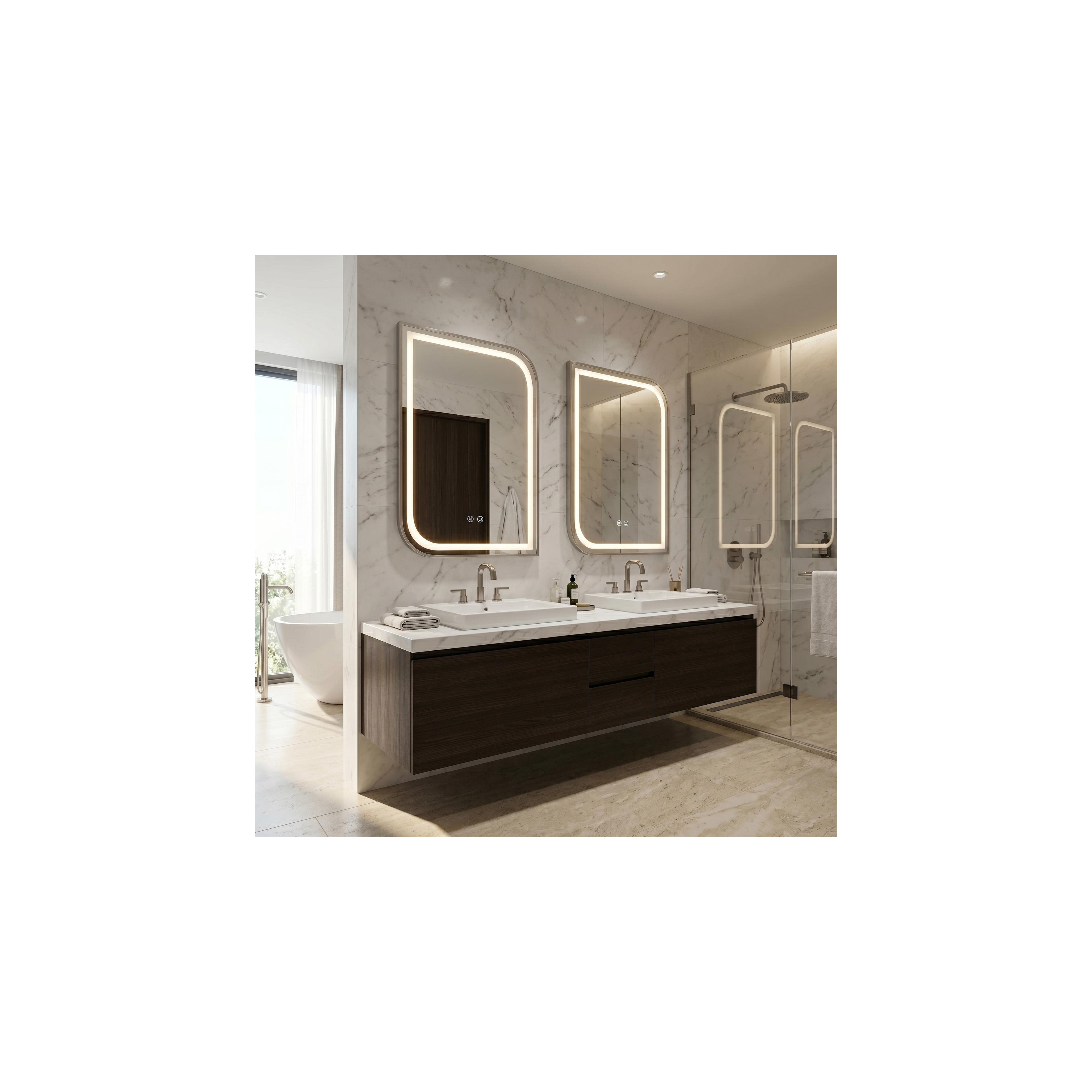 Specchio LED ZONE 70x50 BRUSH NICKEL