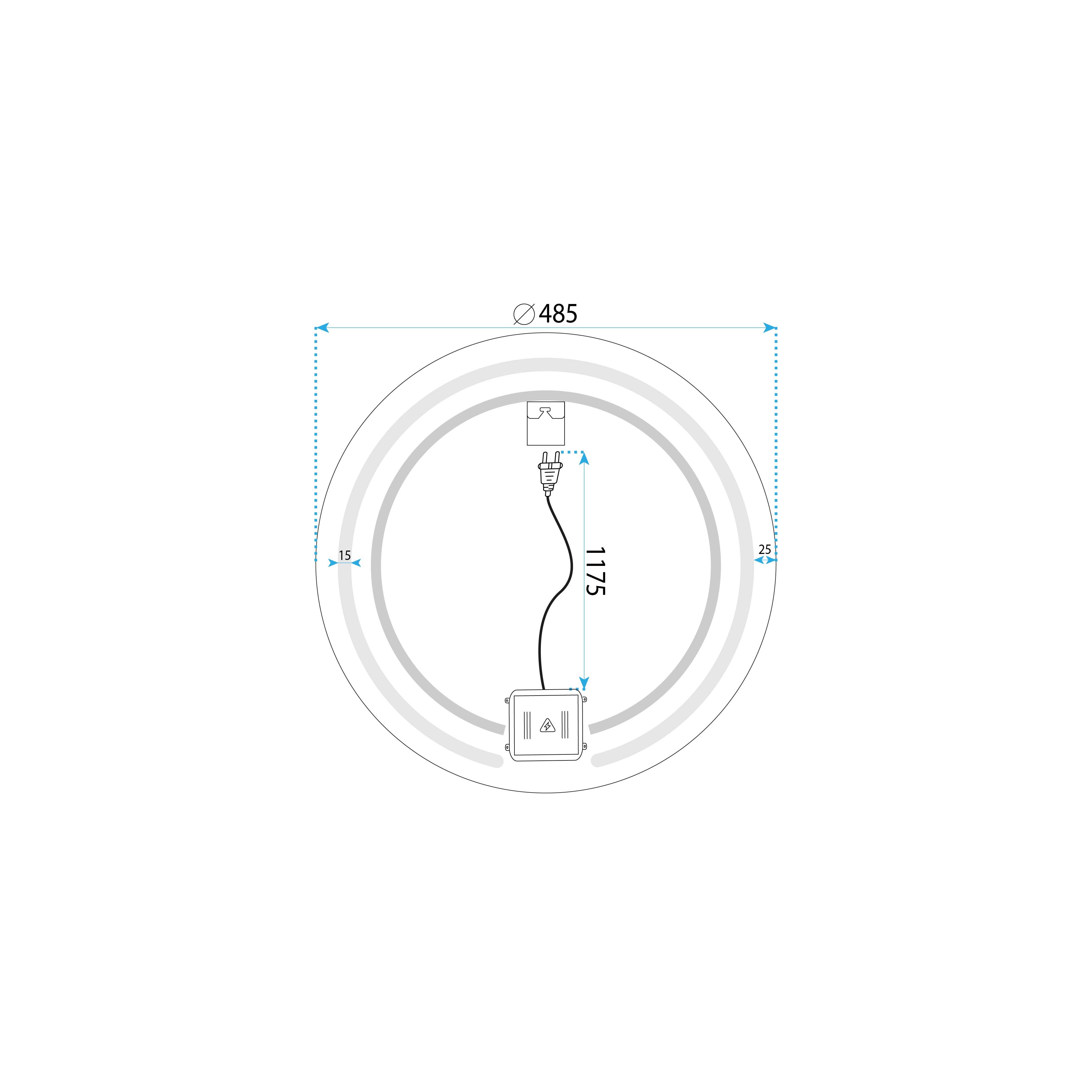 Spiegel LED 50cm Modern