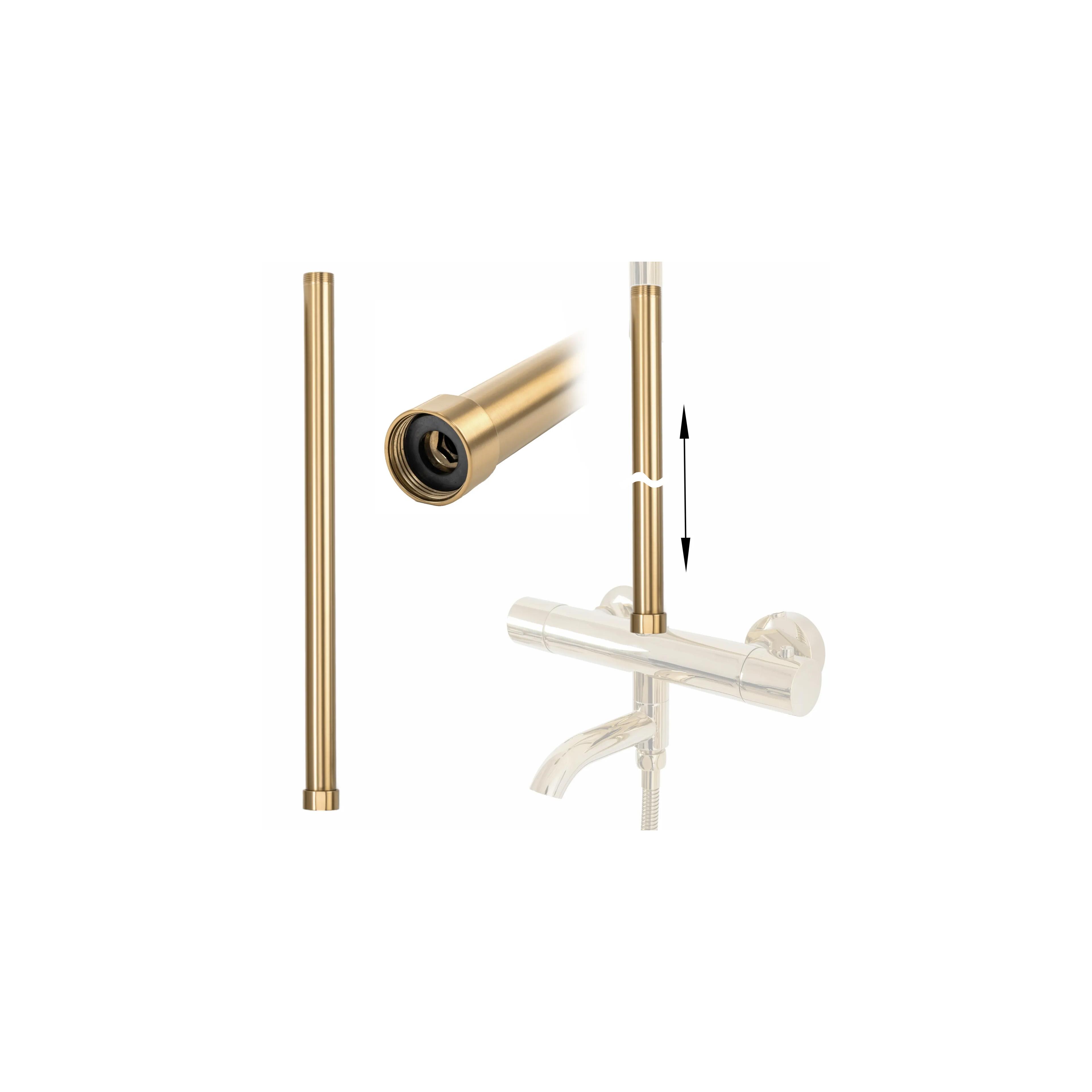 Extension for a bathtub and shower set BRUSH GOLD 50cm