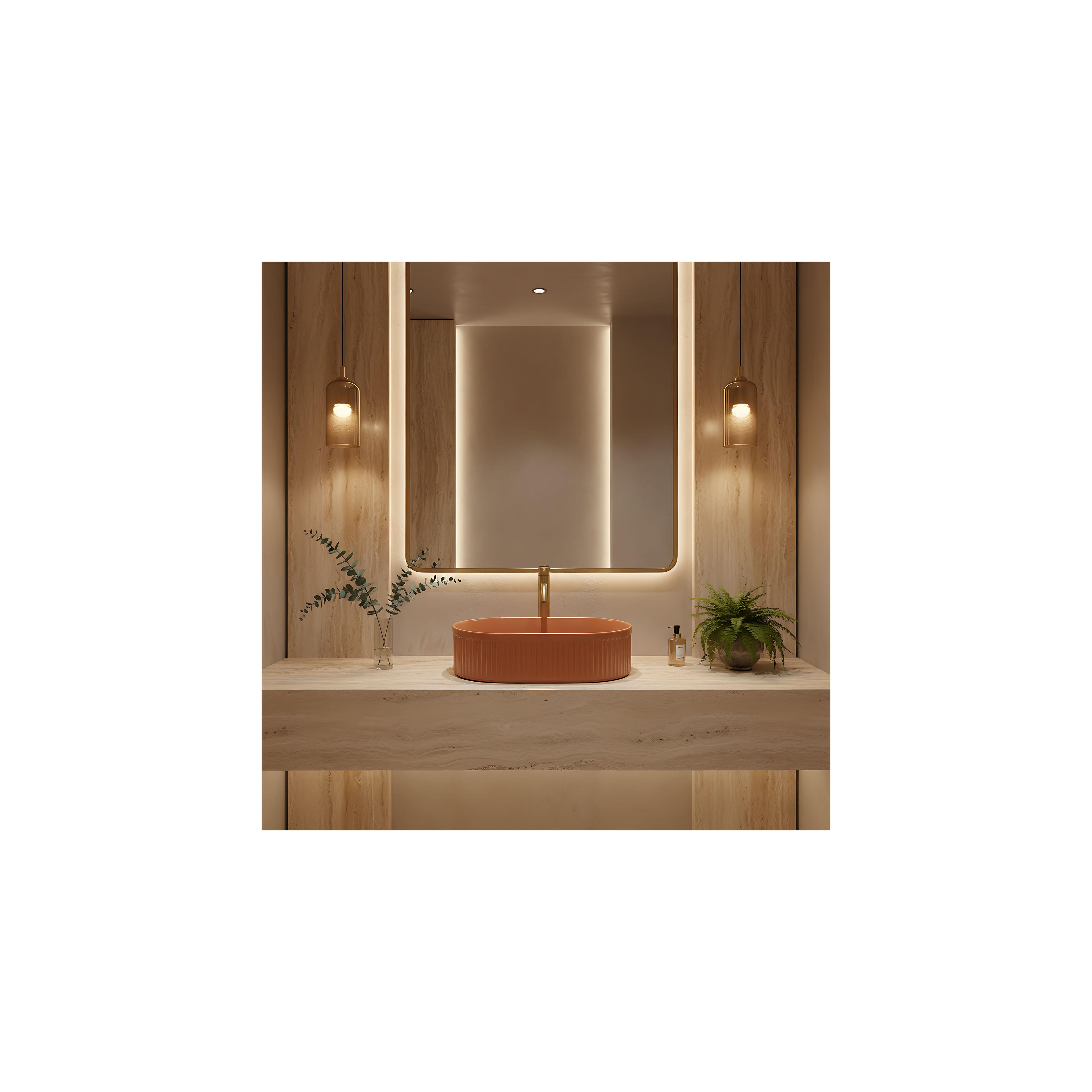 Countertop washbasin Rea Vanda Cinnamon Matt