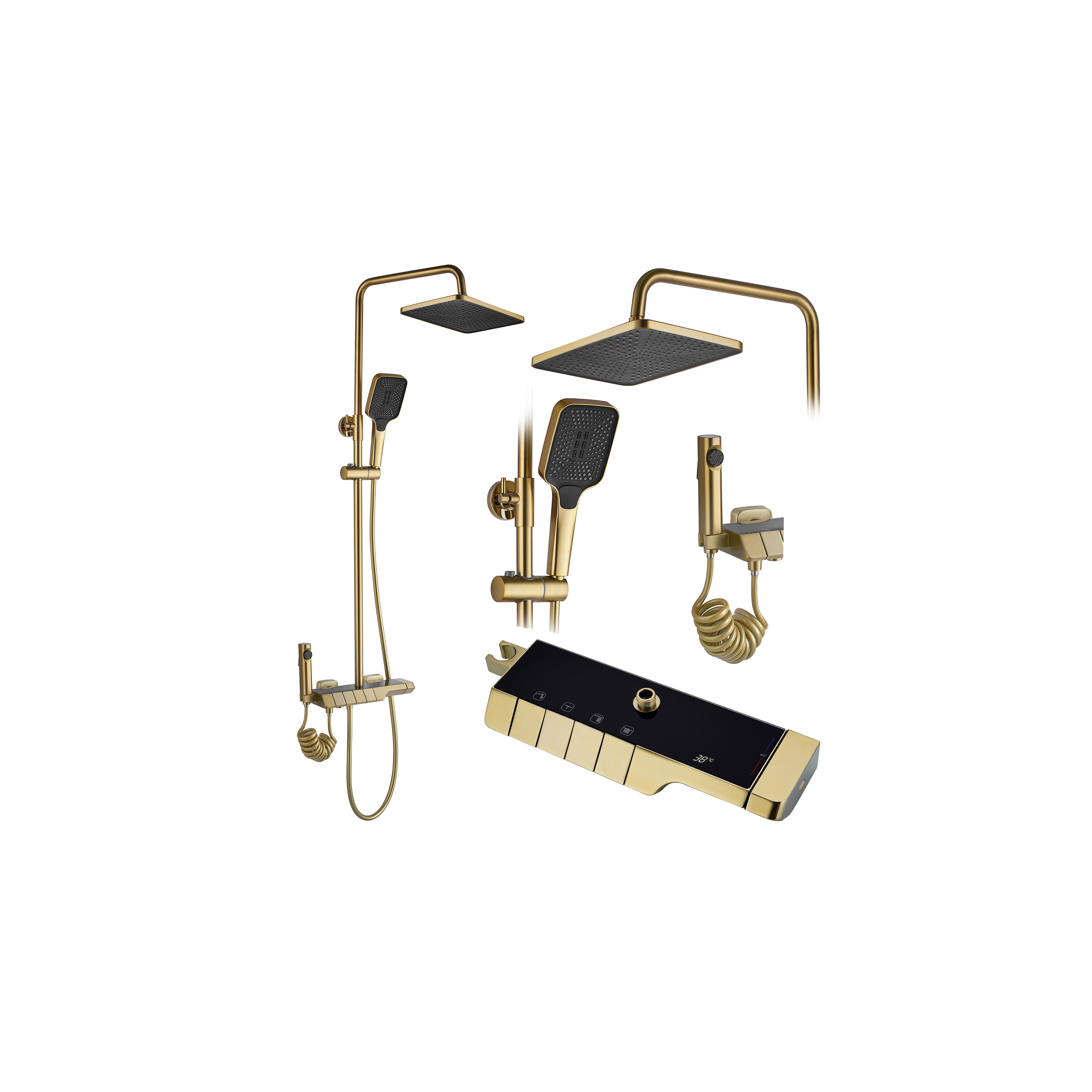 Σετ ντουζιέρας με θερμοστάτη REA ROB Brushed Gold