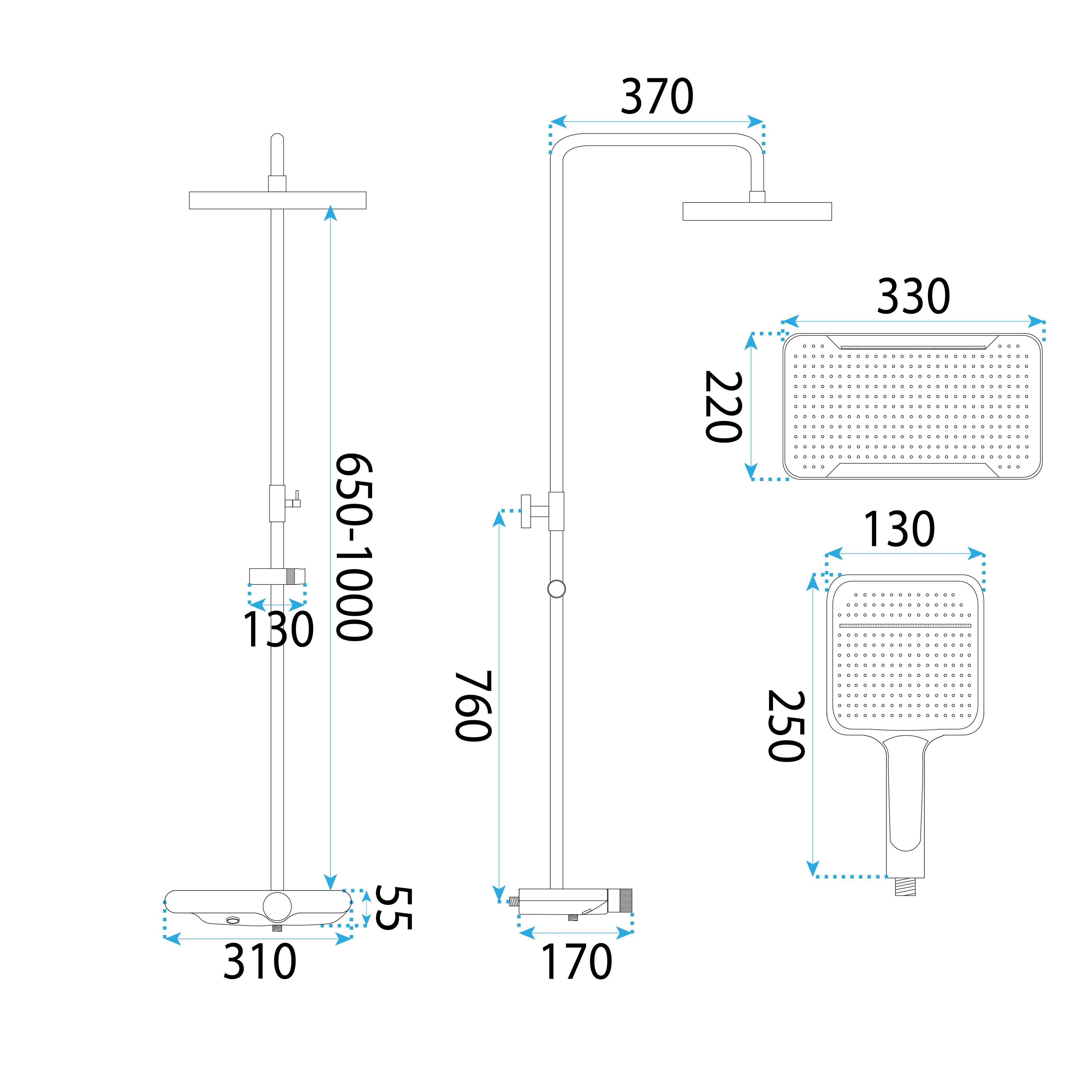 Shower set REA Bari White