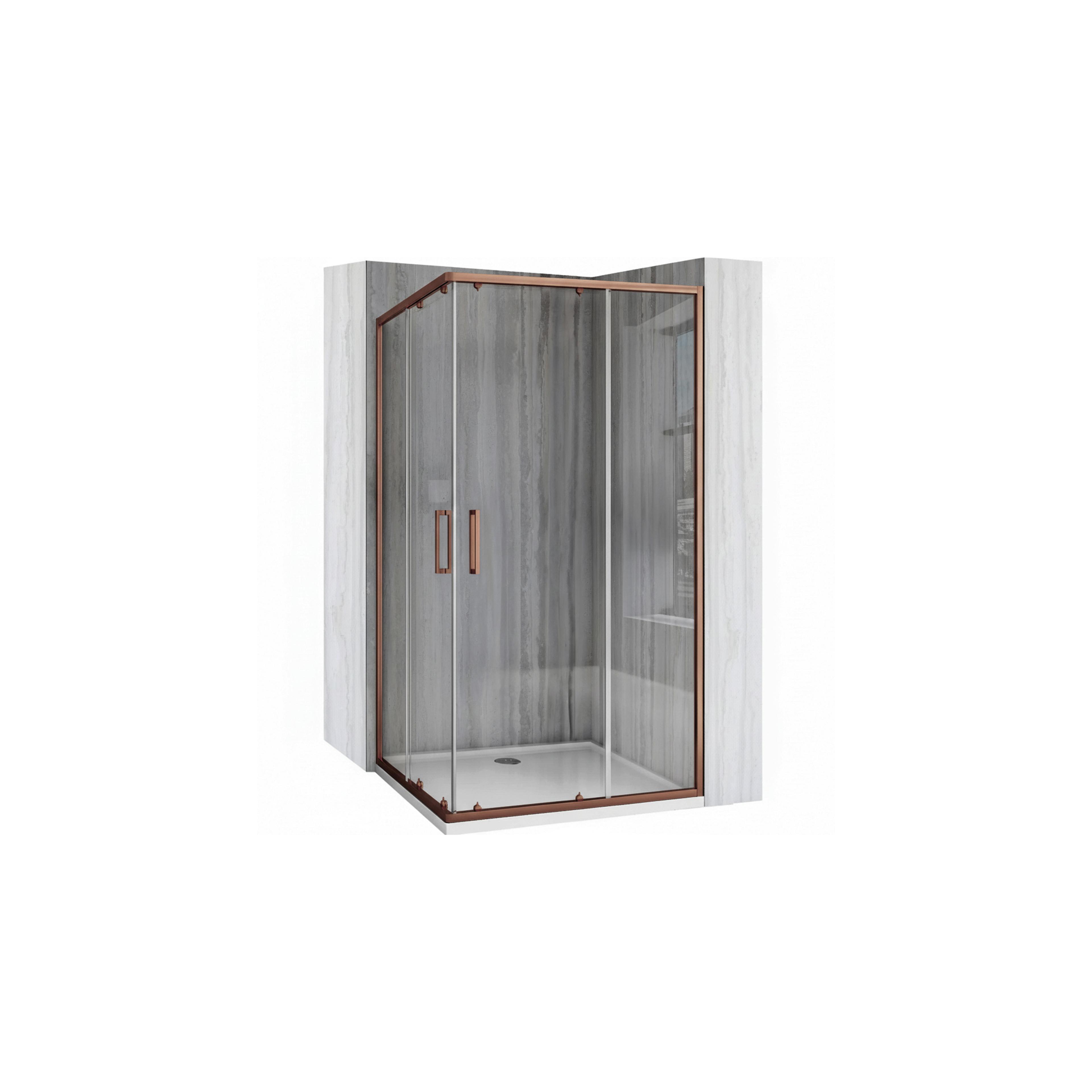 Duschkabine Rea City 80x100 Brush Copper