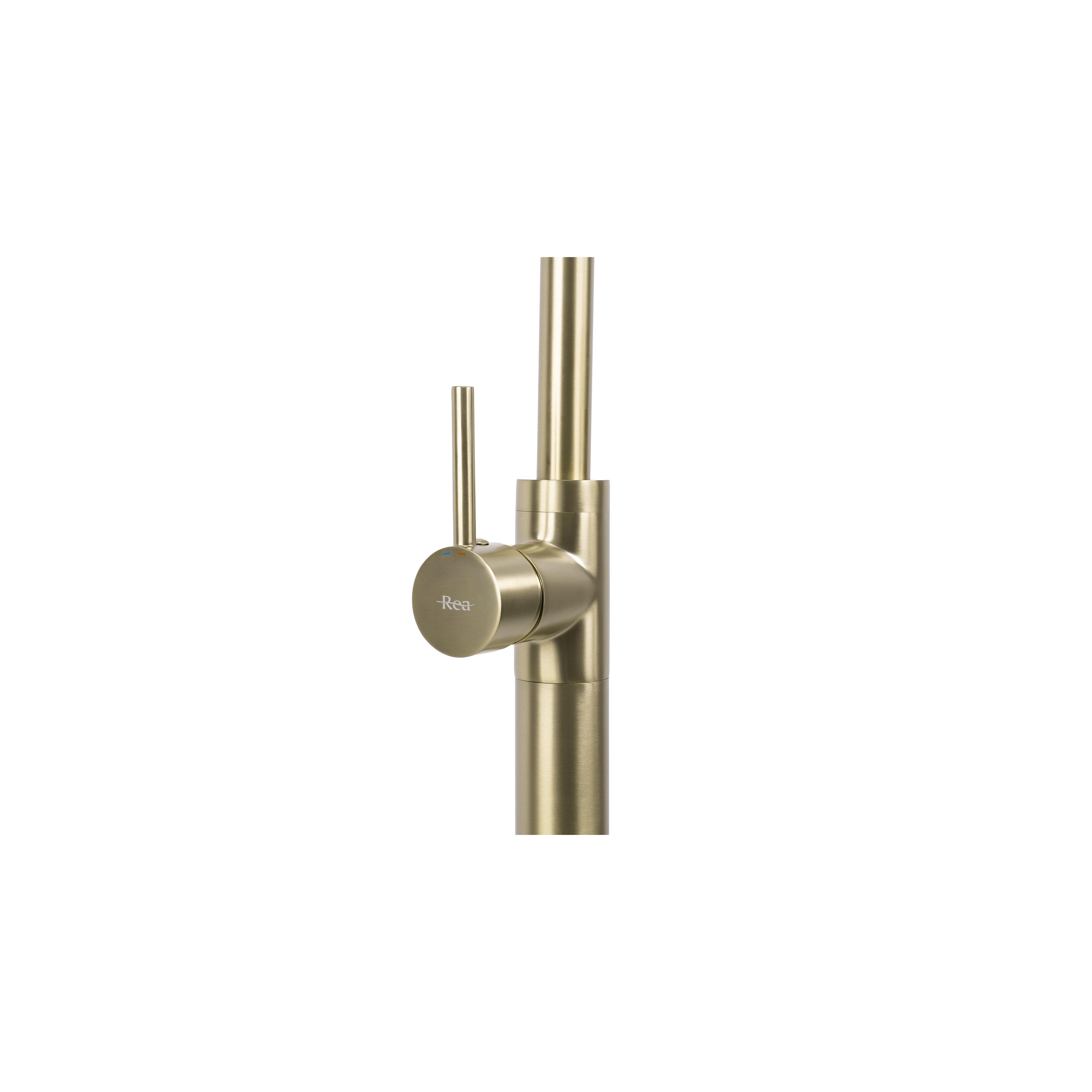 Basin mixer Rea Lungo Brush Gold