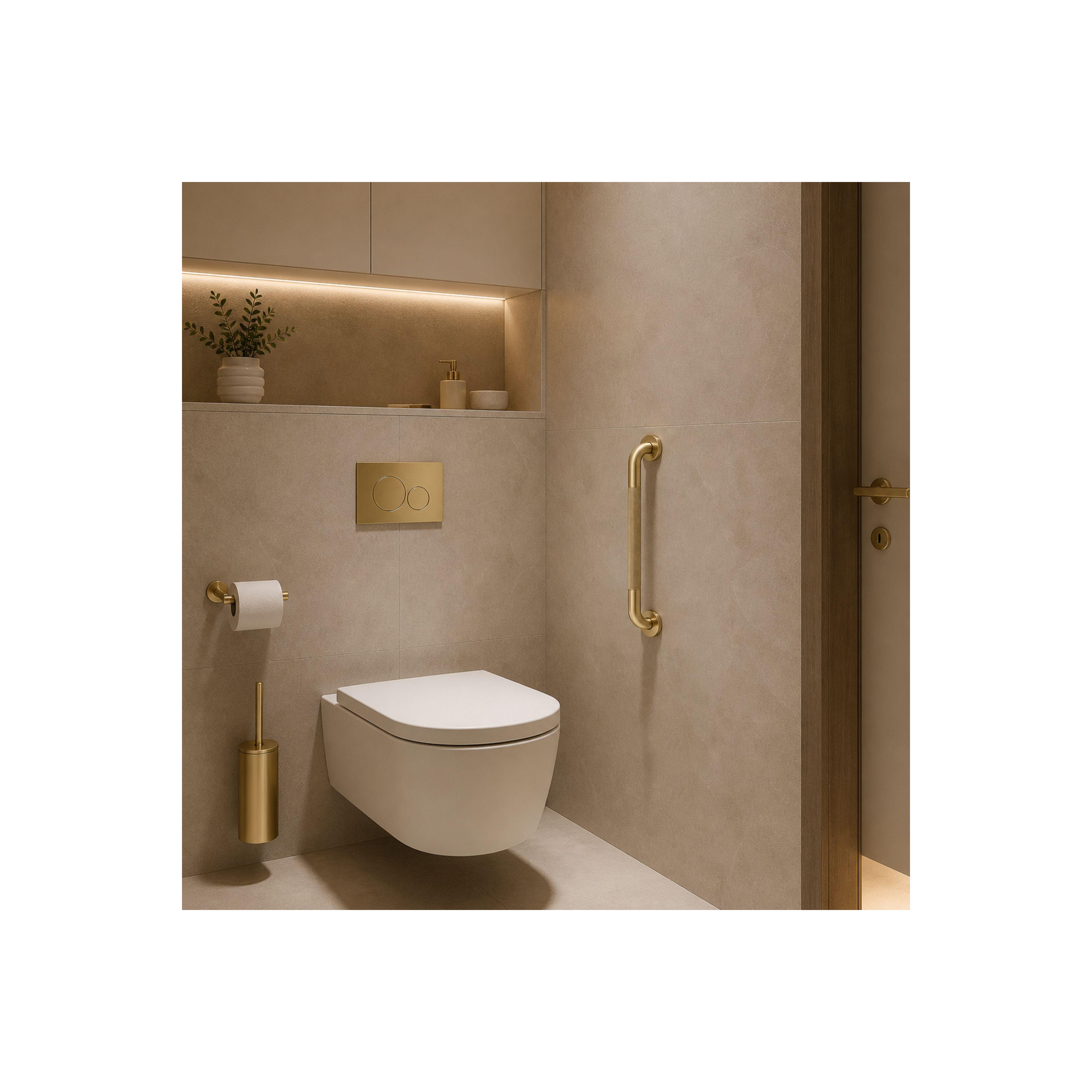 Straight bathroom grab bar Brush Gold