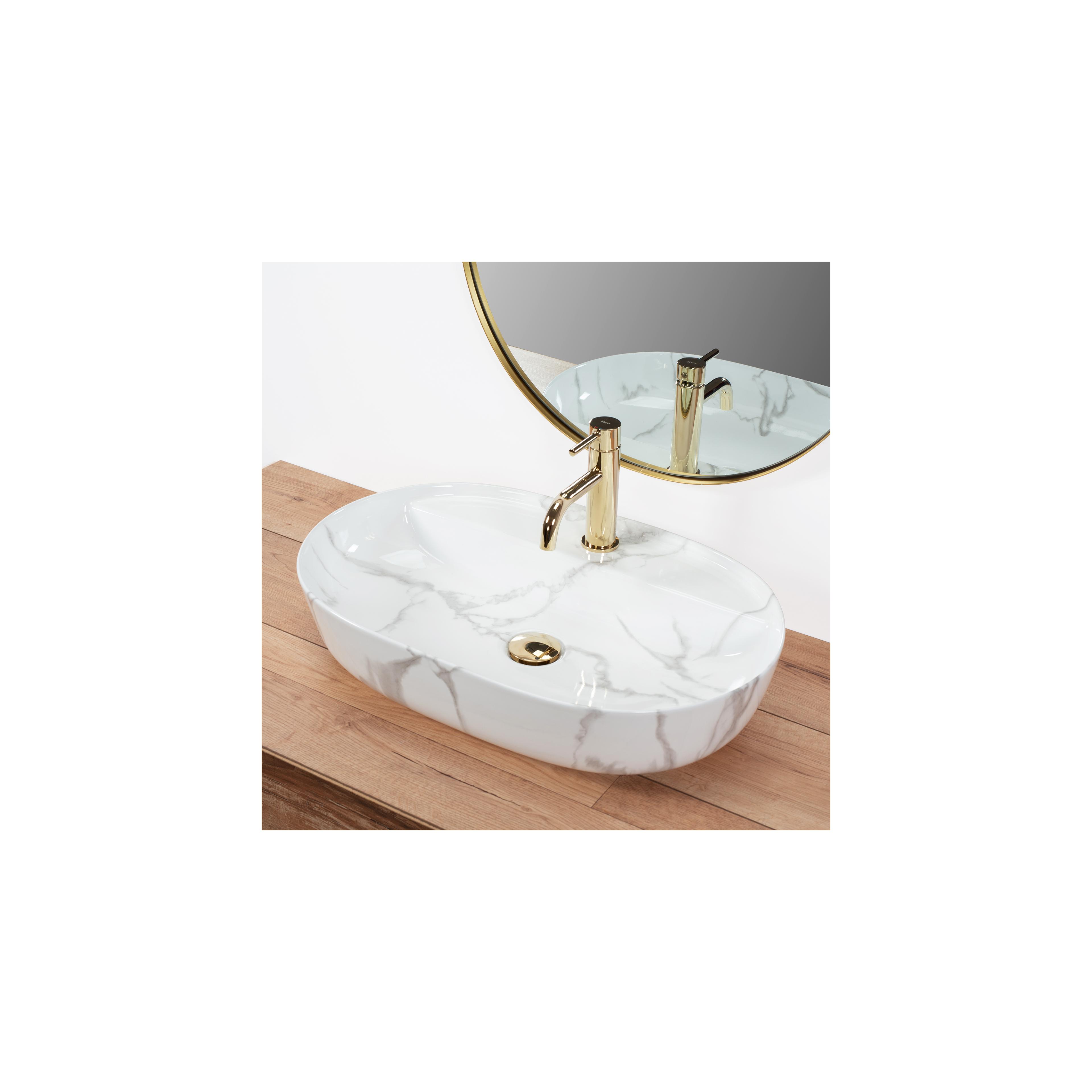 Countertop Basin REA Aura 61 Marmo Shiny