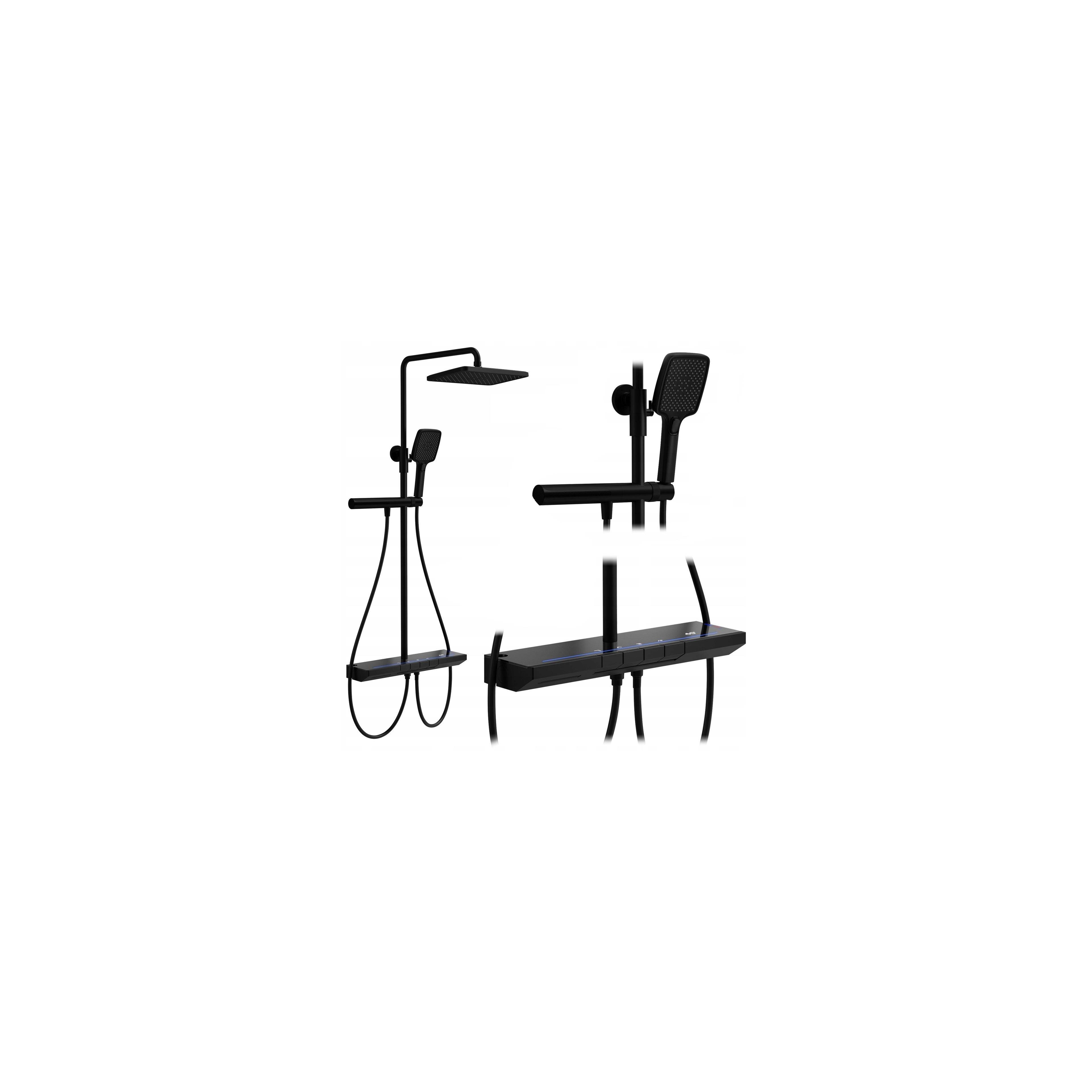 Conjunto de ducha con termostato REA Pedro Black