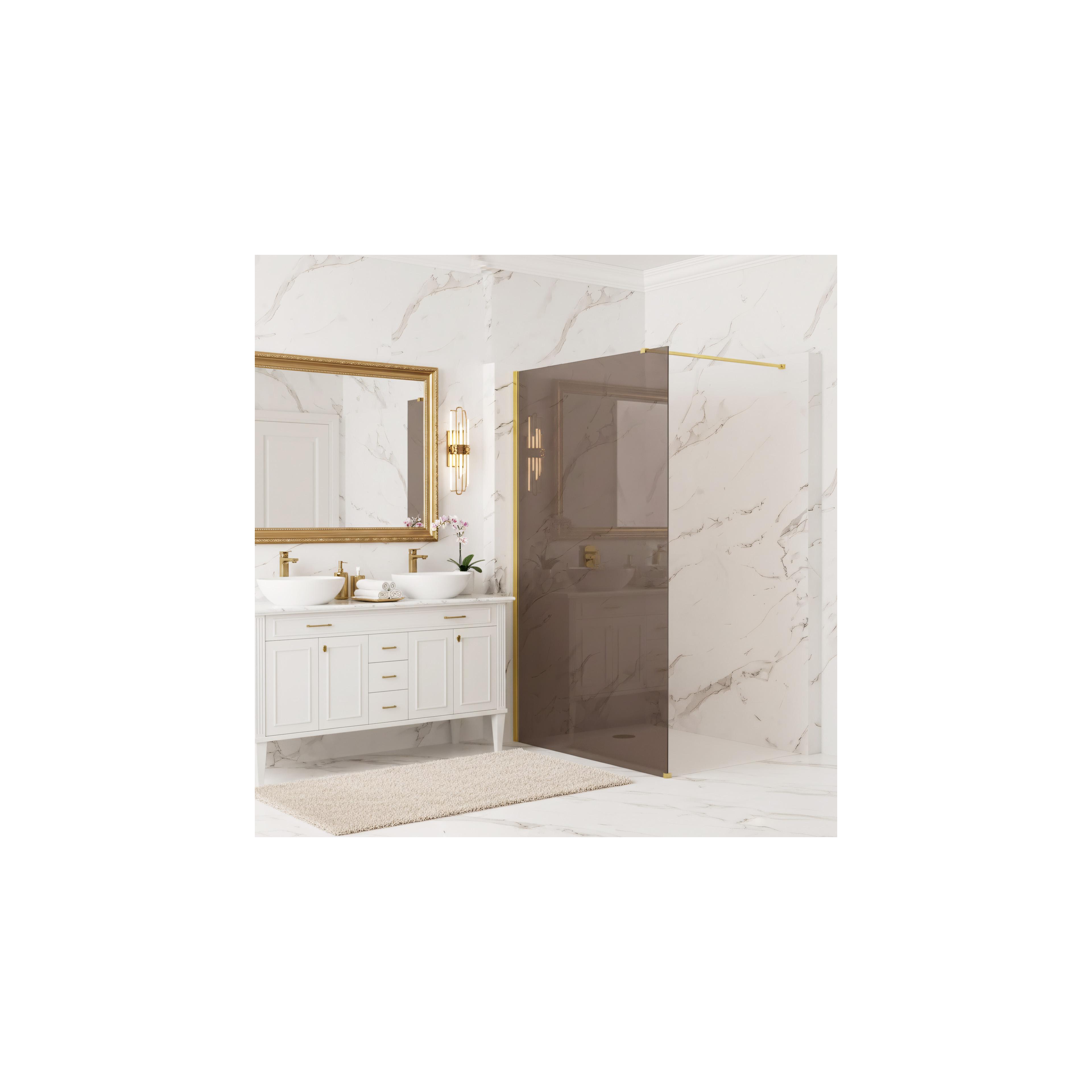 Duschwand Rea Flexi Brown / Gold 90