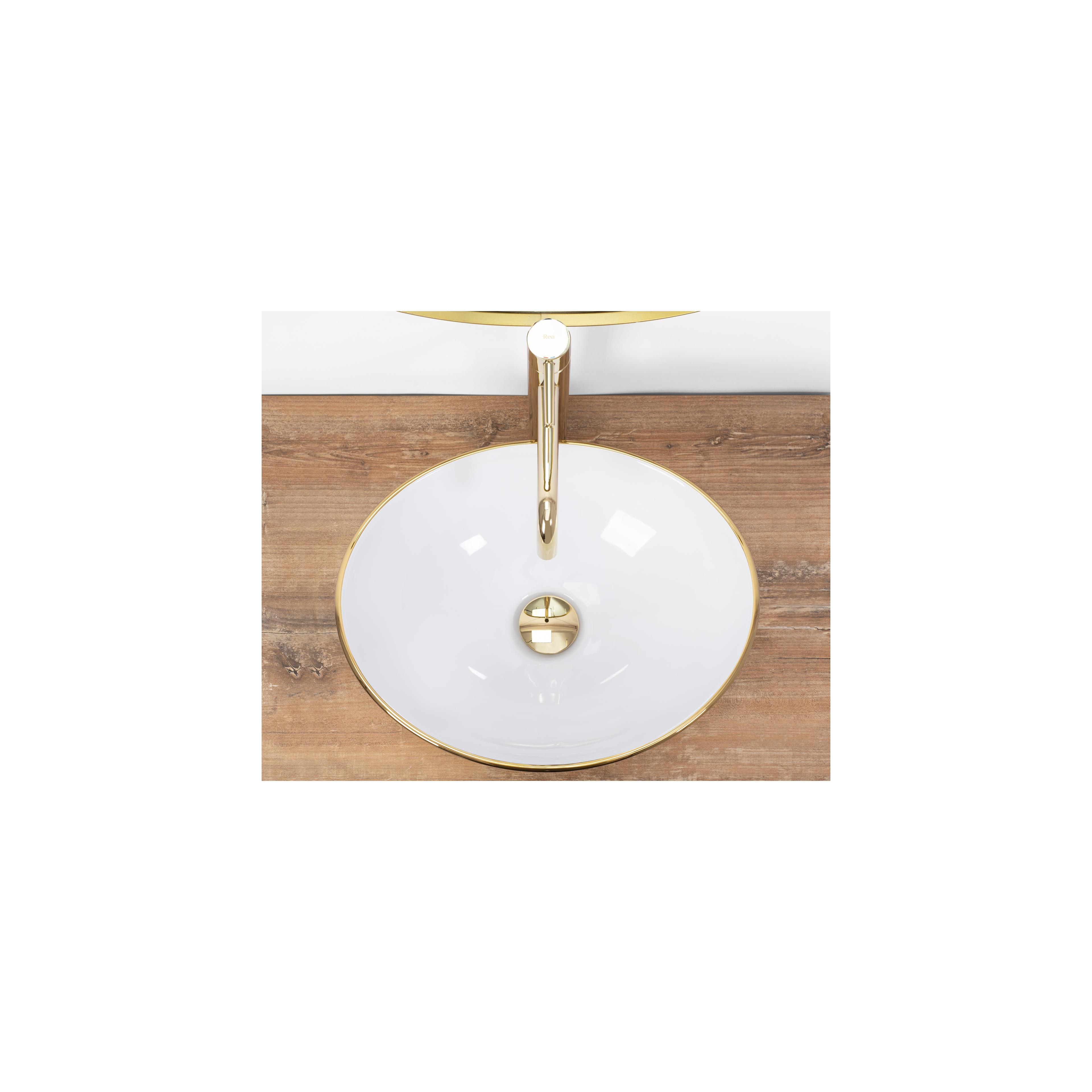 Opzetwastafel Rea Sofia Gold/White