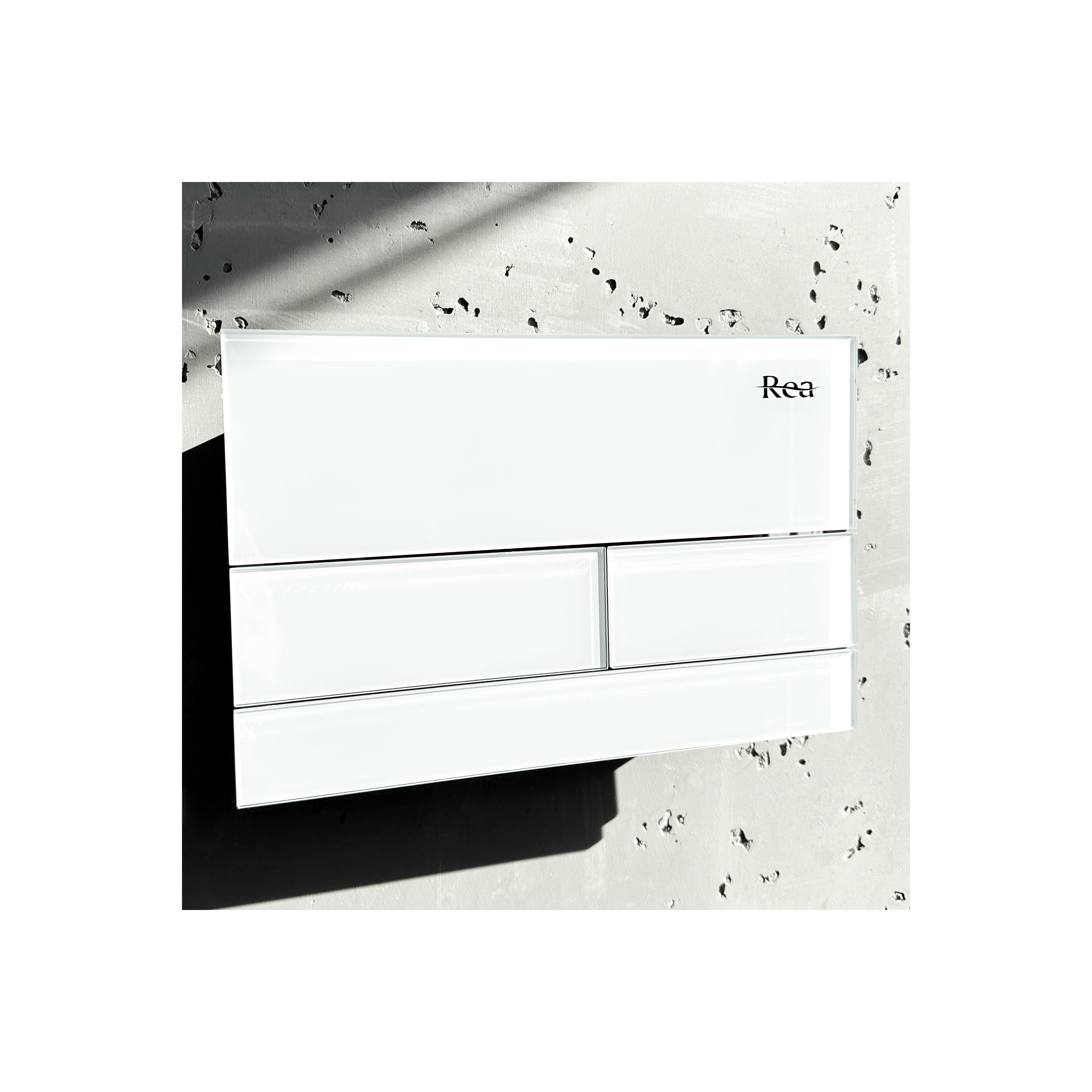 WC öblítő gomb K011A-Q és Slim024N Rea T White Glass
