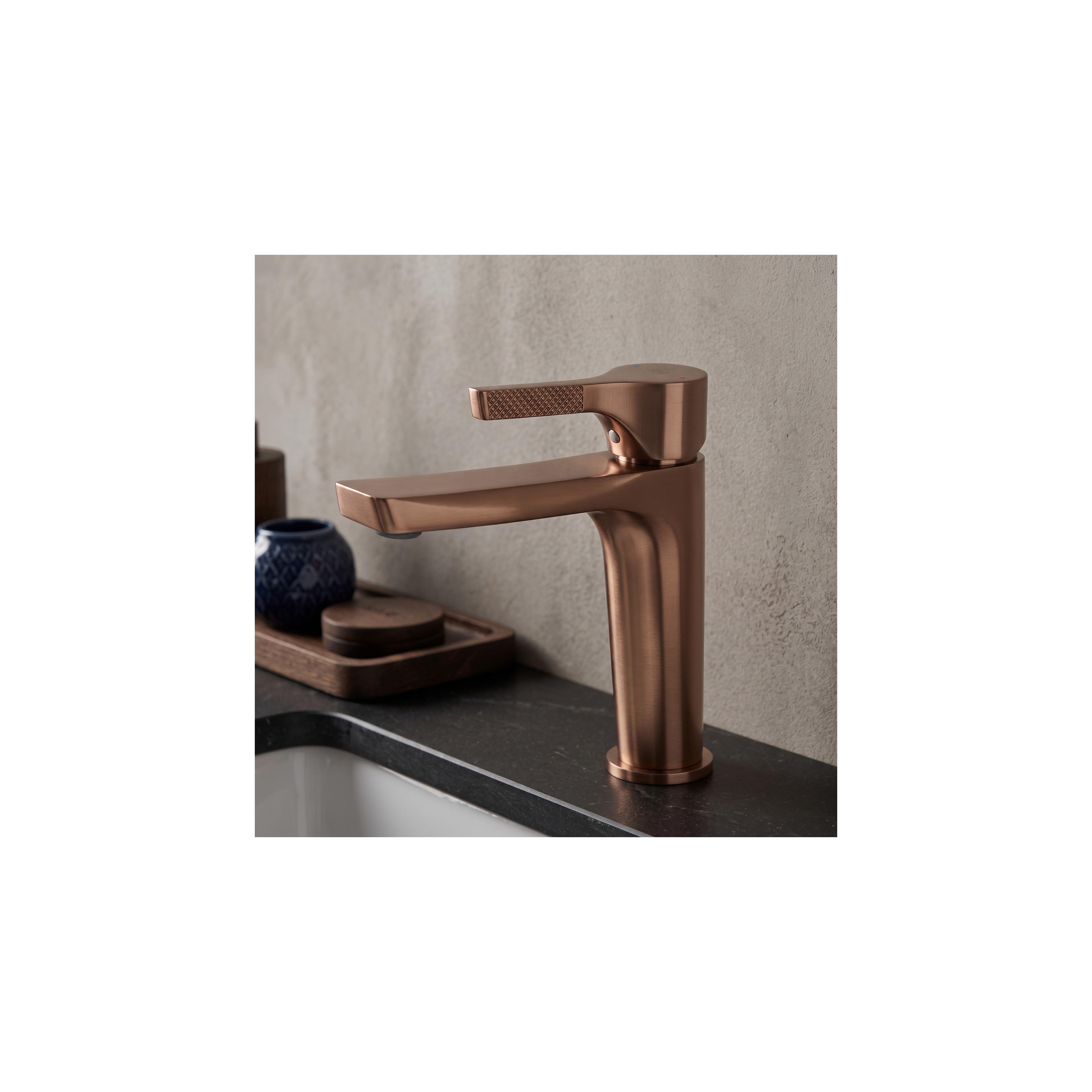 Robinet de lavabo PREMIUM Rea Maxim Brush Copper Low