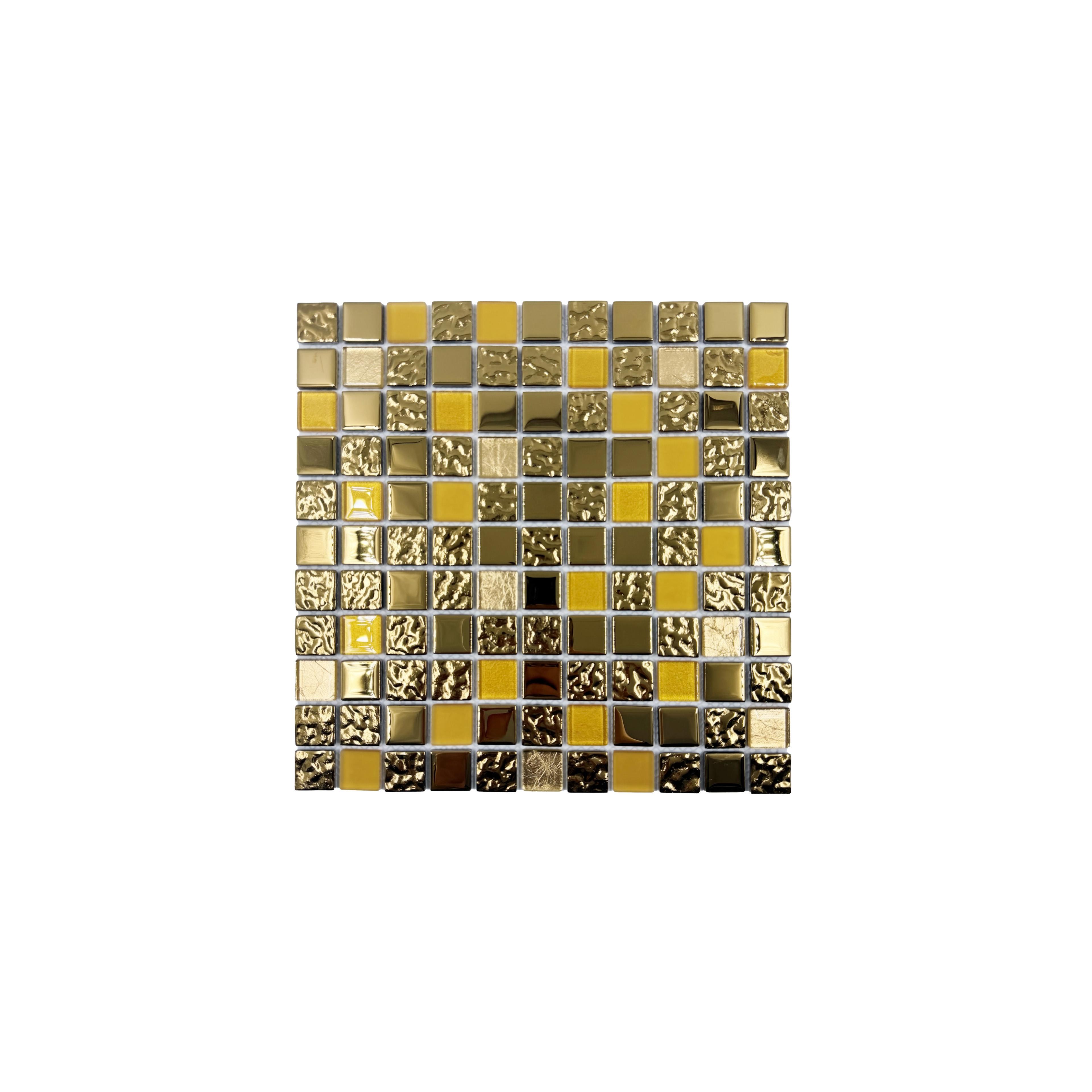 Mosaik Dekor P14016 30x30cm Gold Glass