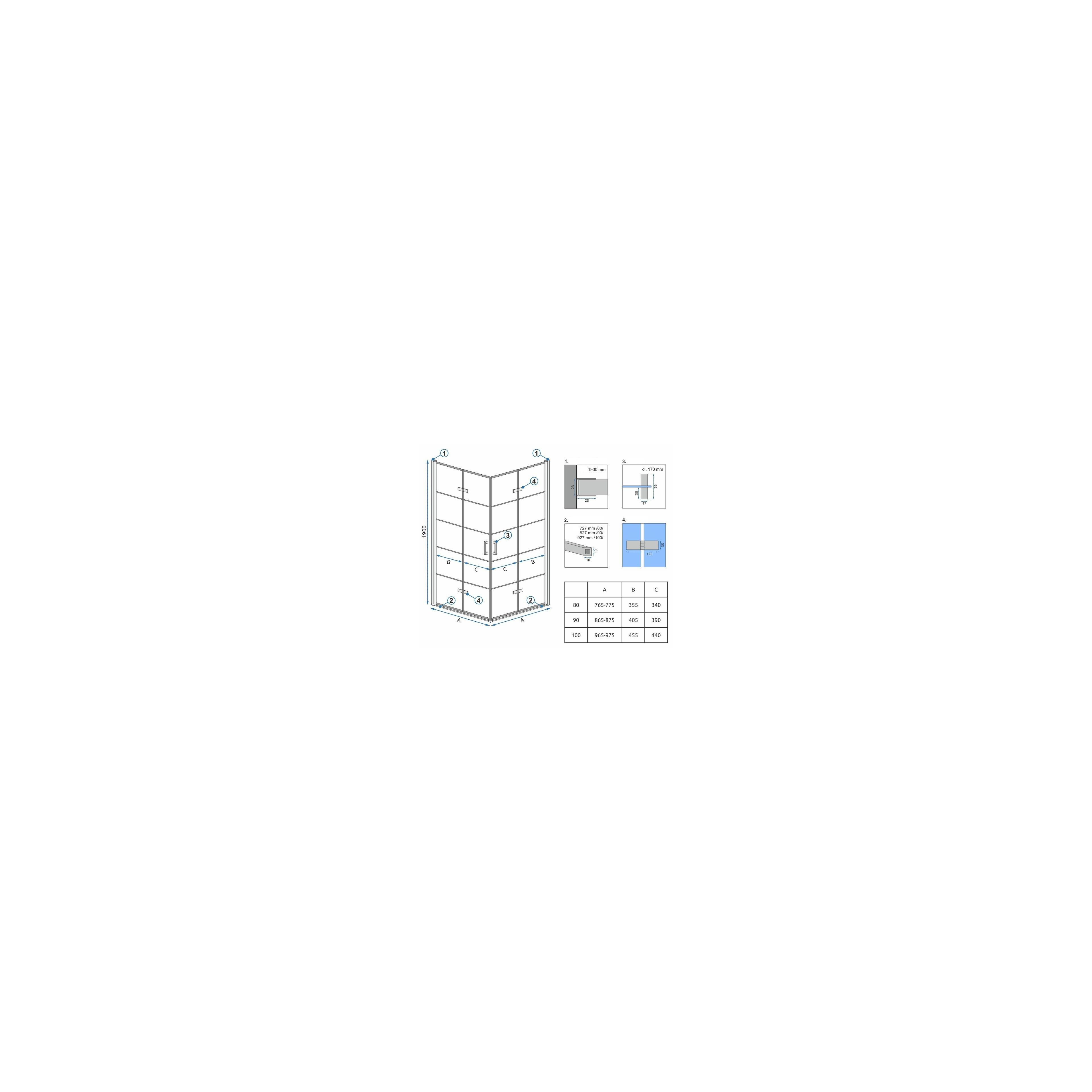 Душевая кабина Rea Molier Black Double 80x80
