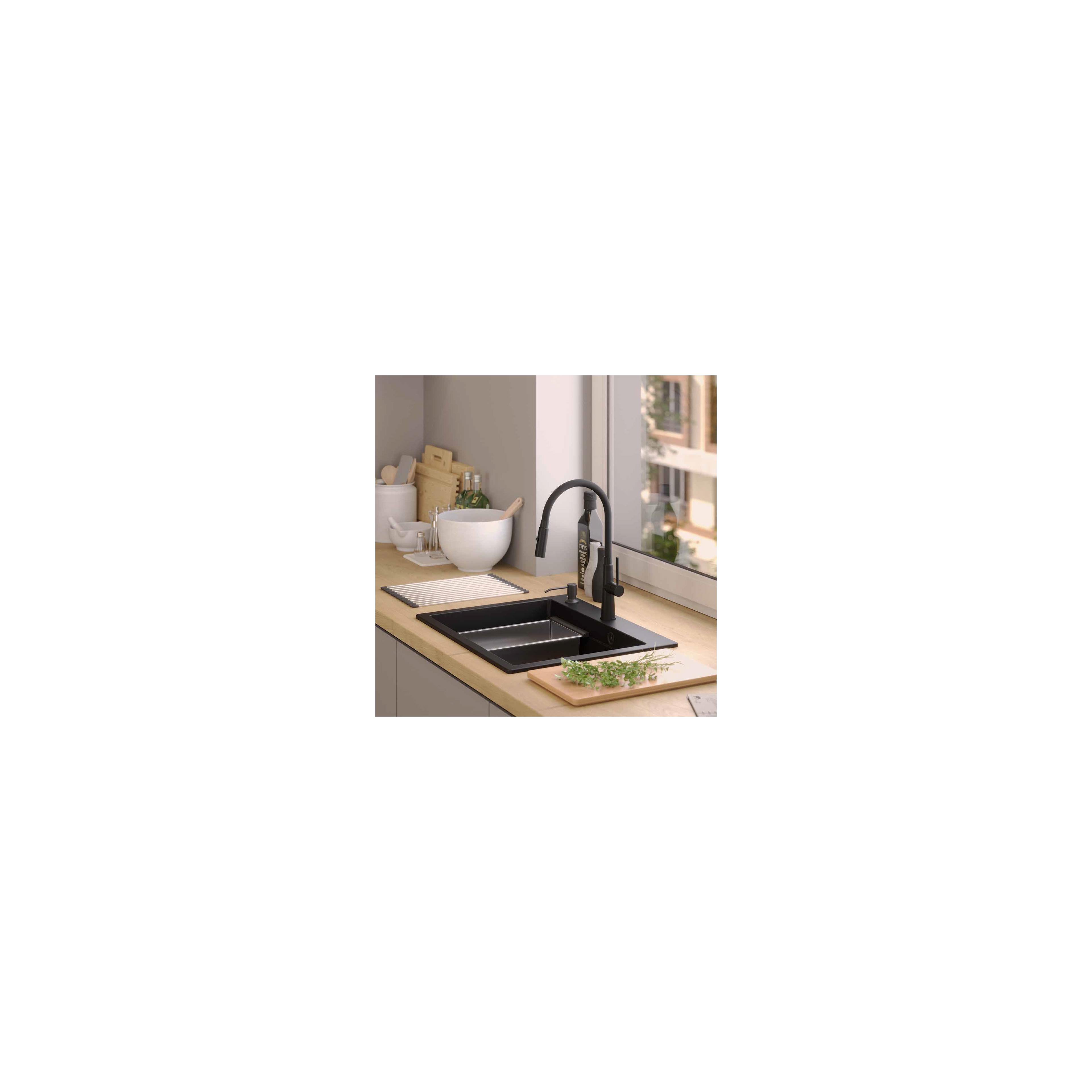 Granitspülbecken KURT 110 WORKSTATION Black
