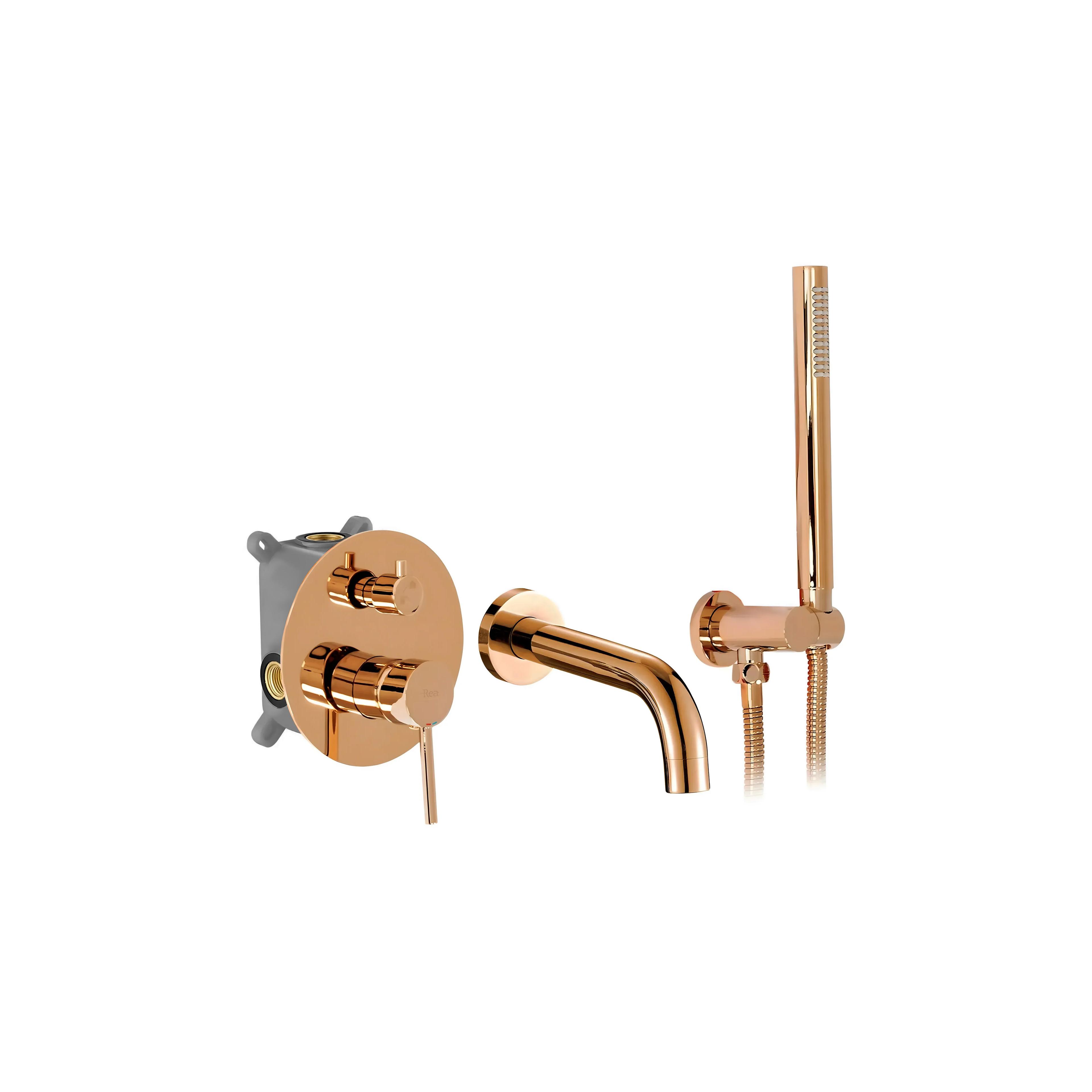 Rubinetto da vasca da incasso Rea Lungo Copper + BOX