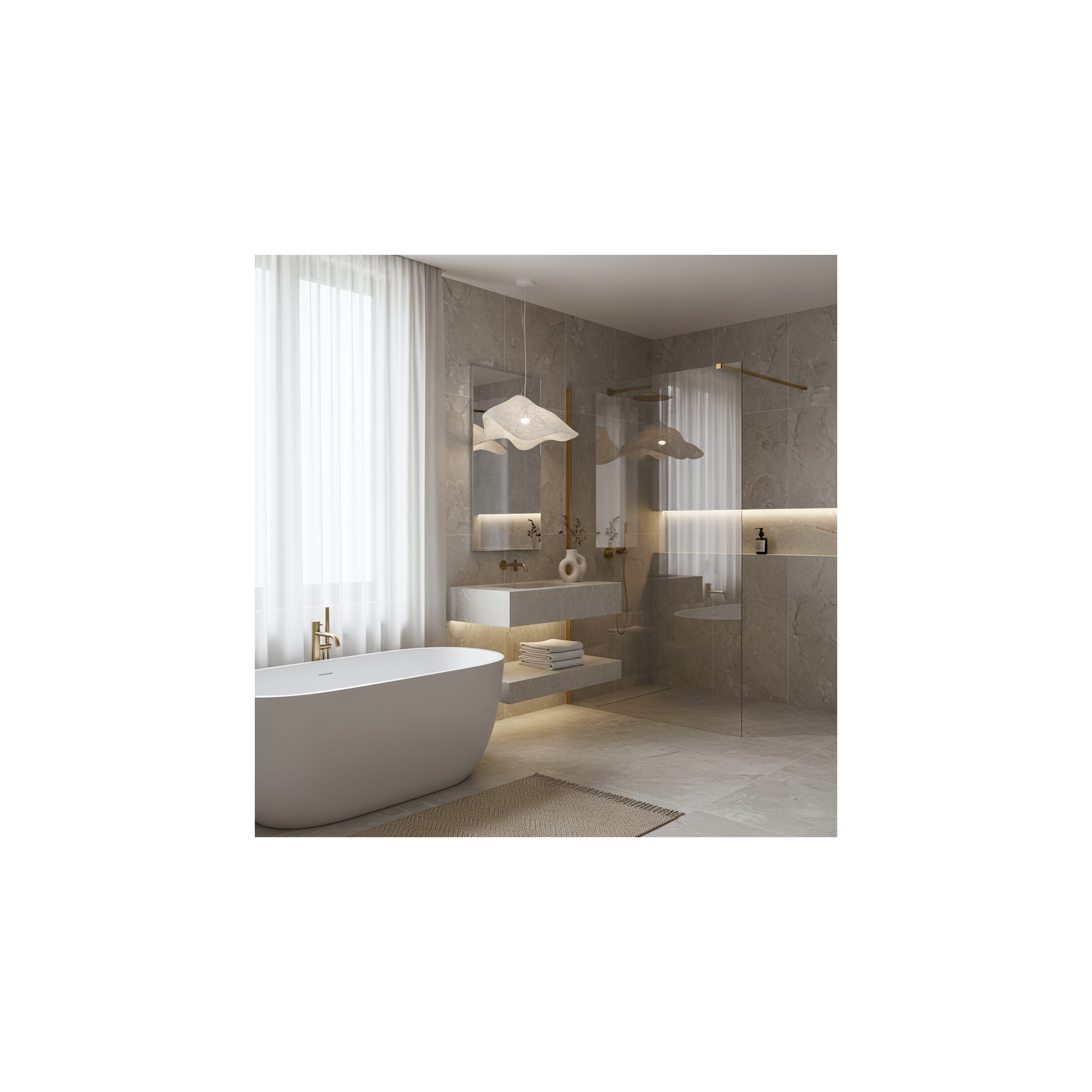 Parete doccia Rea Flexi Transparent / Brush Gold 140
