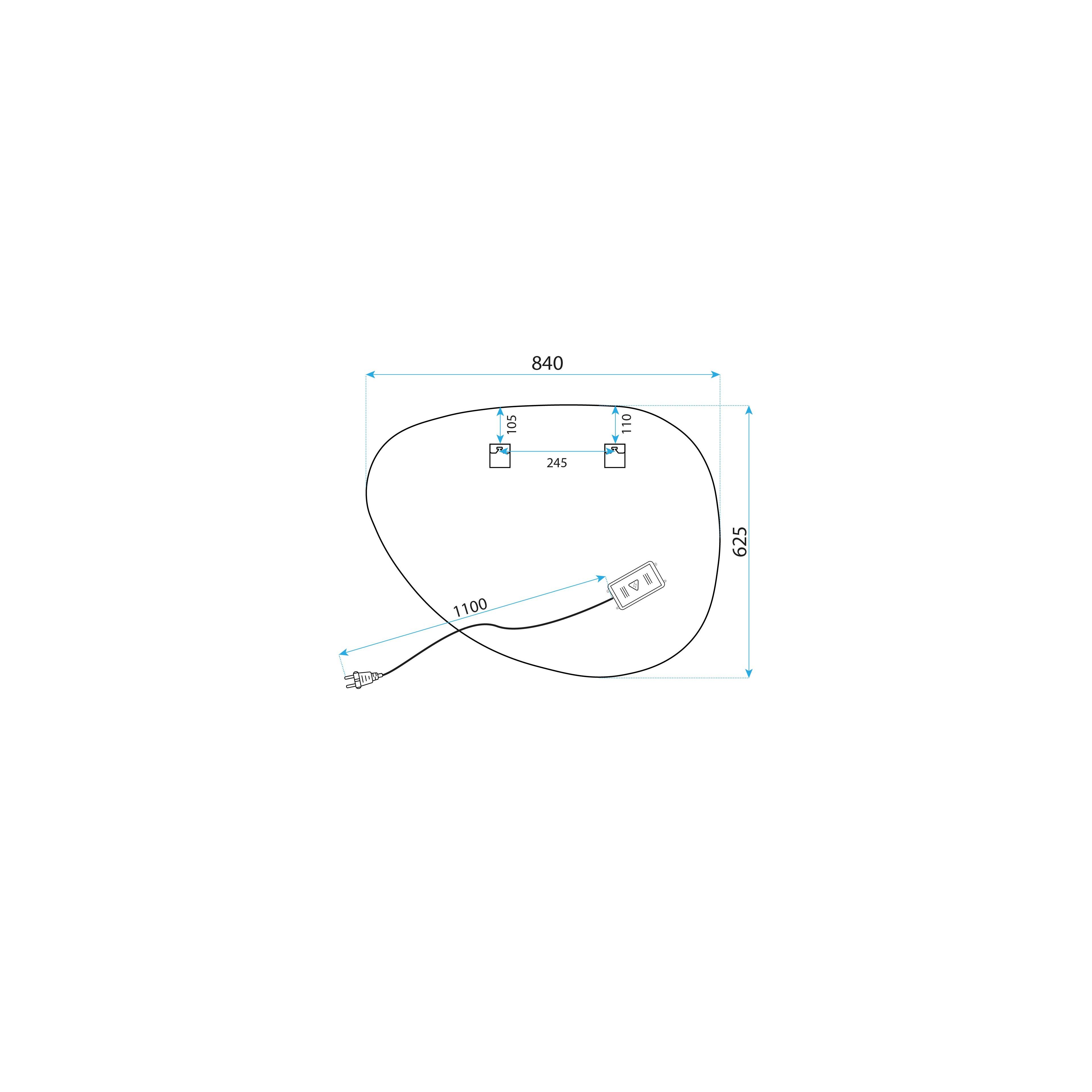 LED seinapeegel 84x63cm H142