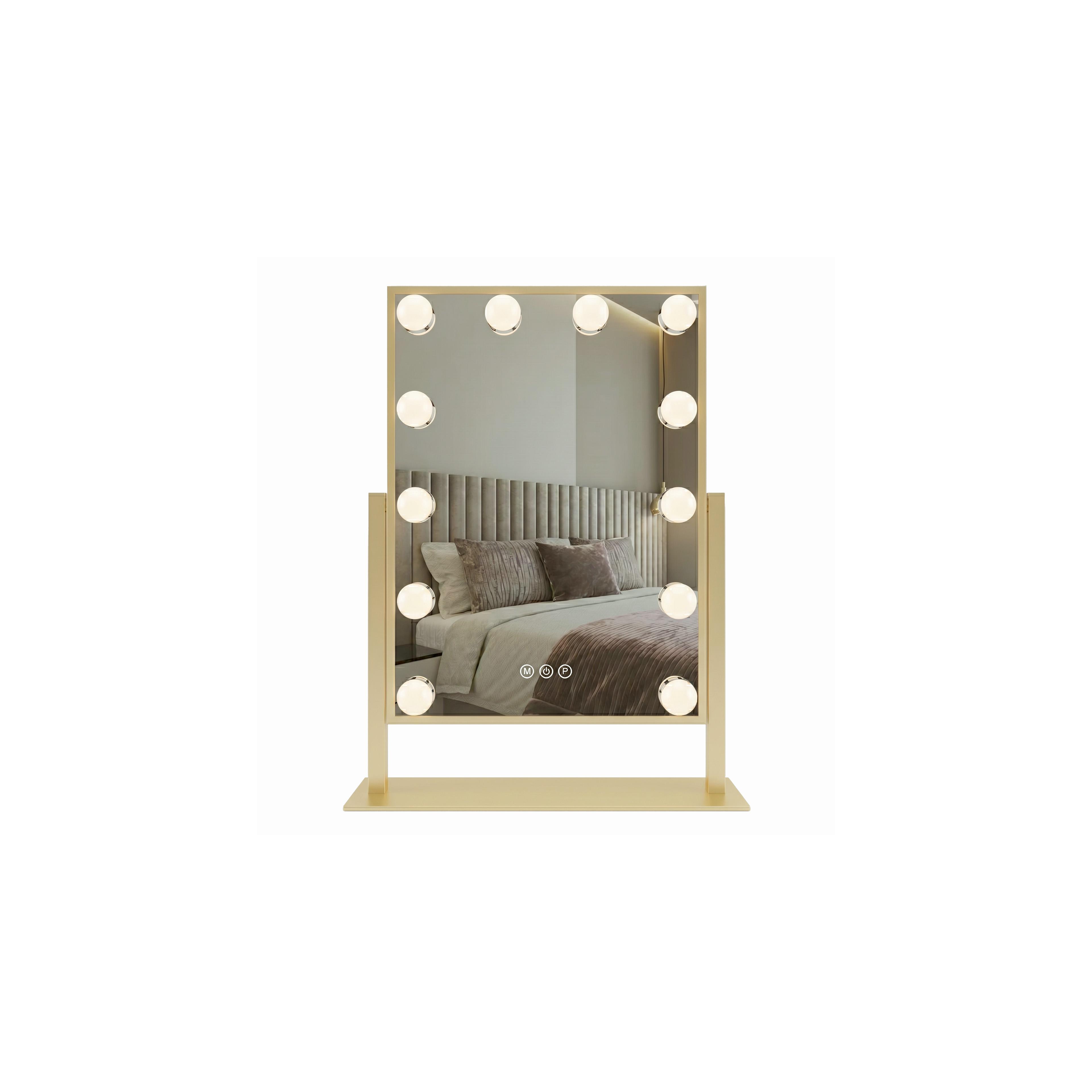 Spiegel LED HOLLYWOOD L.Gold 30x40