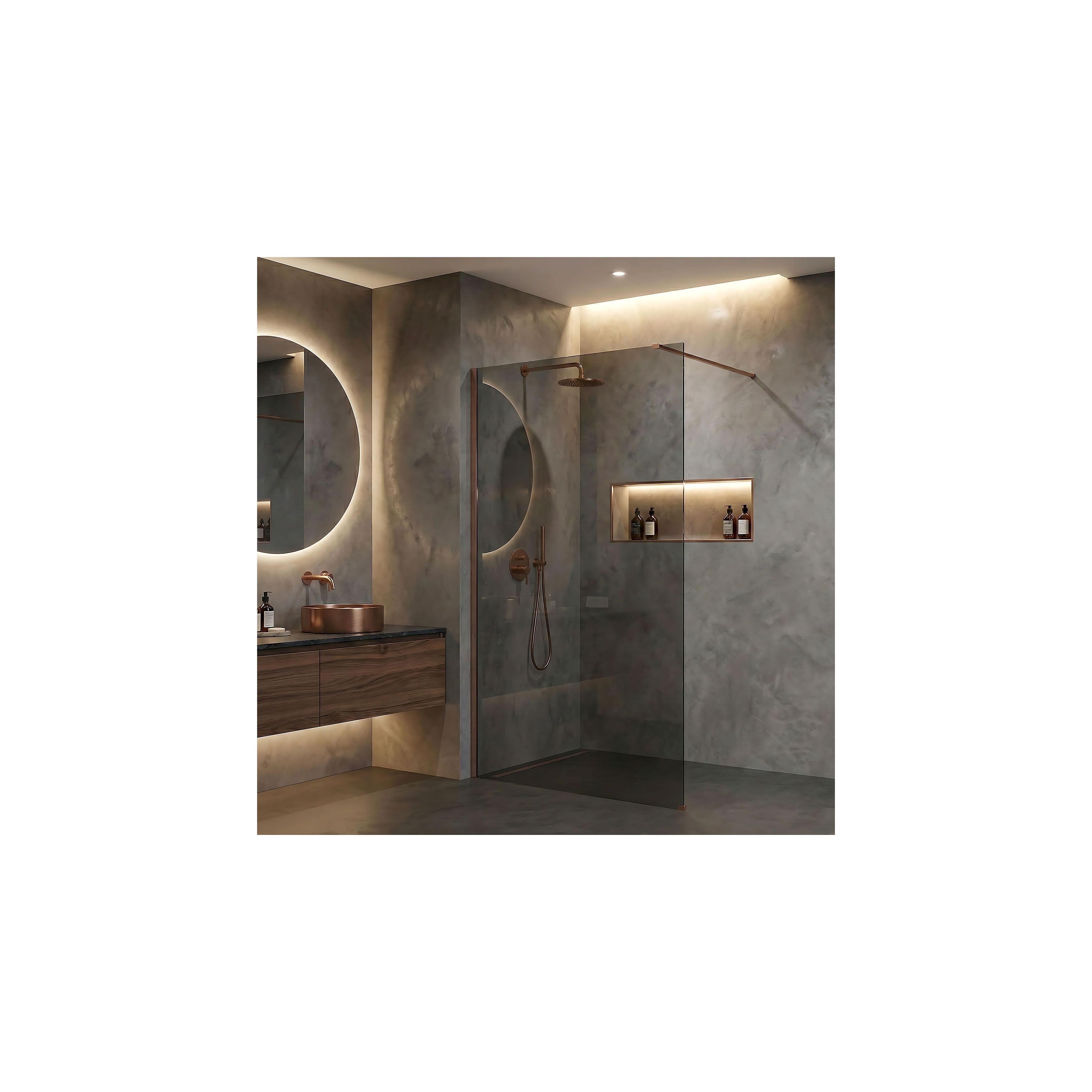 Duschwand Rea Flexi Grey / Brush Copper 120