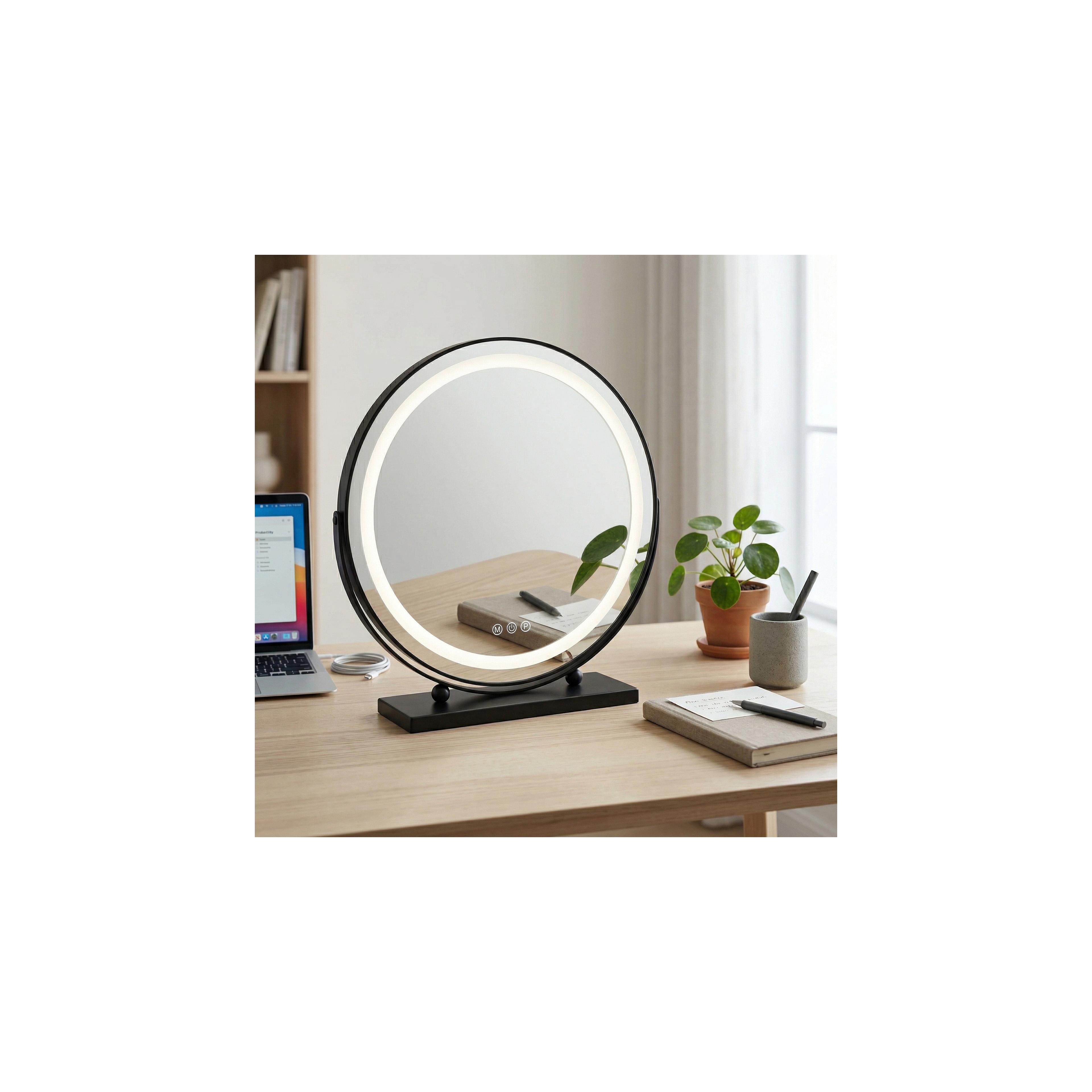 Spiegel LED MAKE-UP Black 50 cm