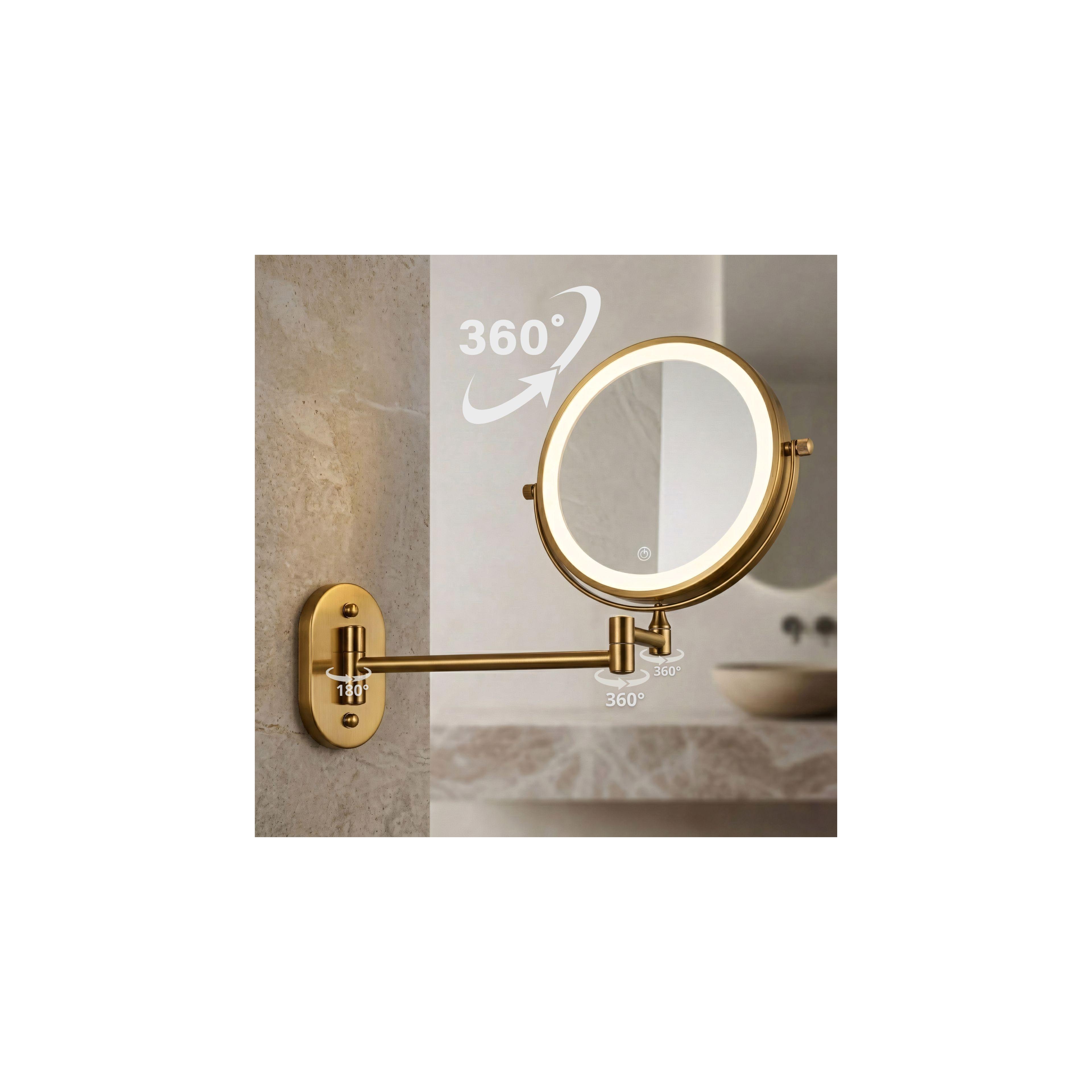 Mirror LED Glow Old Gold