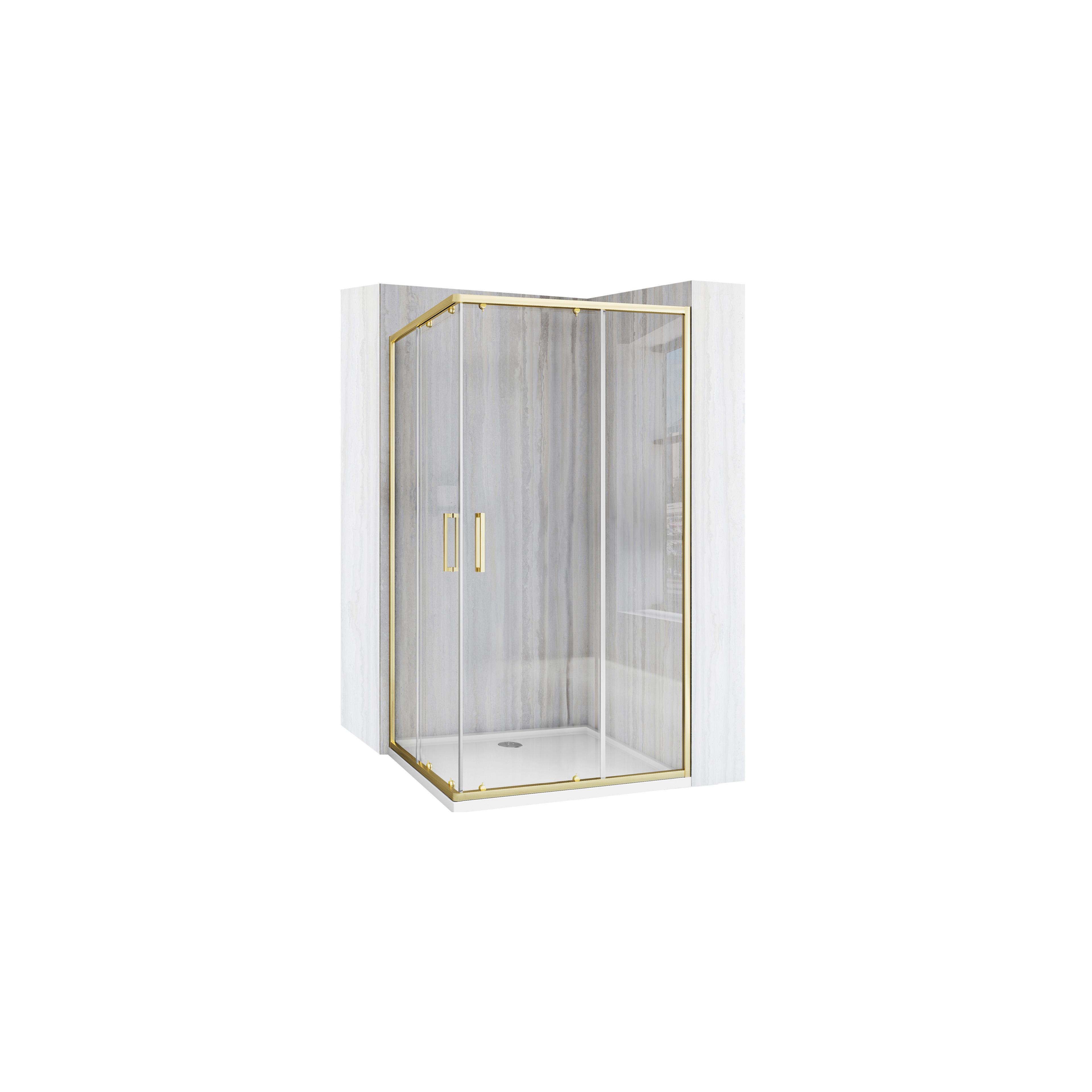 Duschkabine Rea City 80 x 100 Brush Gold