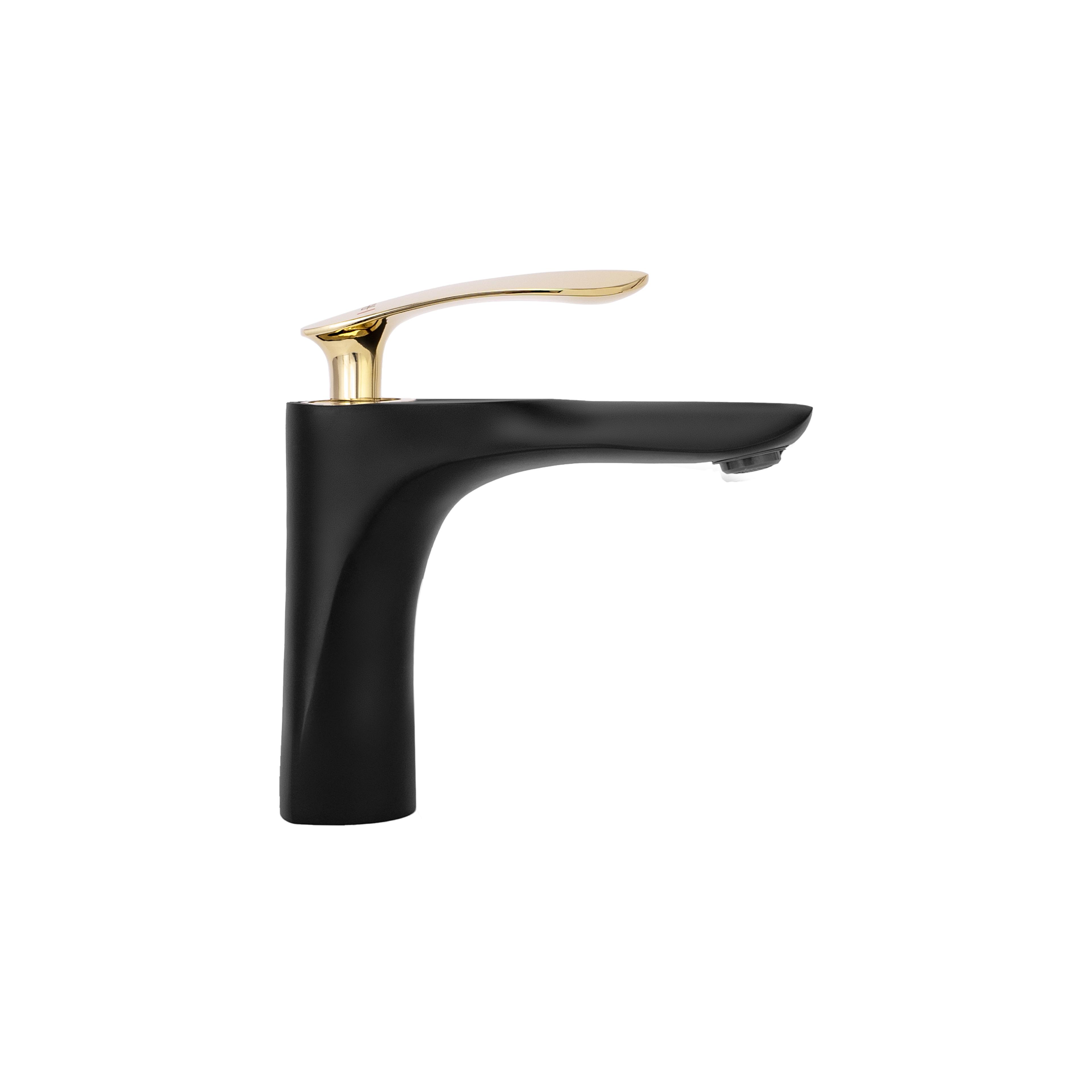 Waschbeckenarmatur Rea Orbit Black Gold low