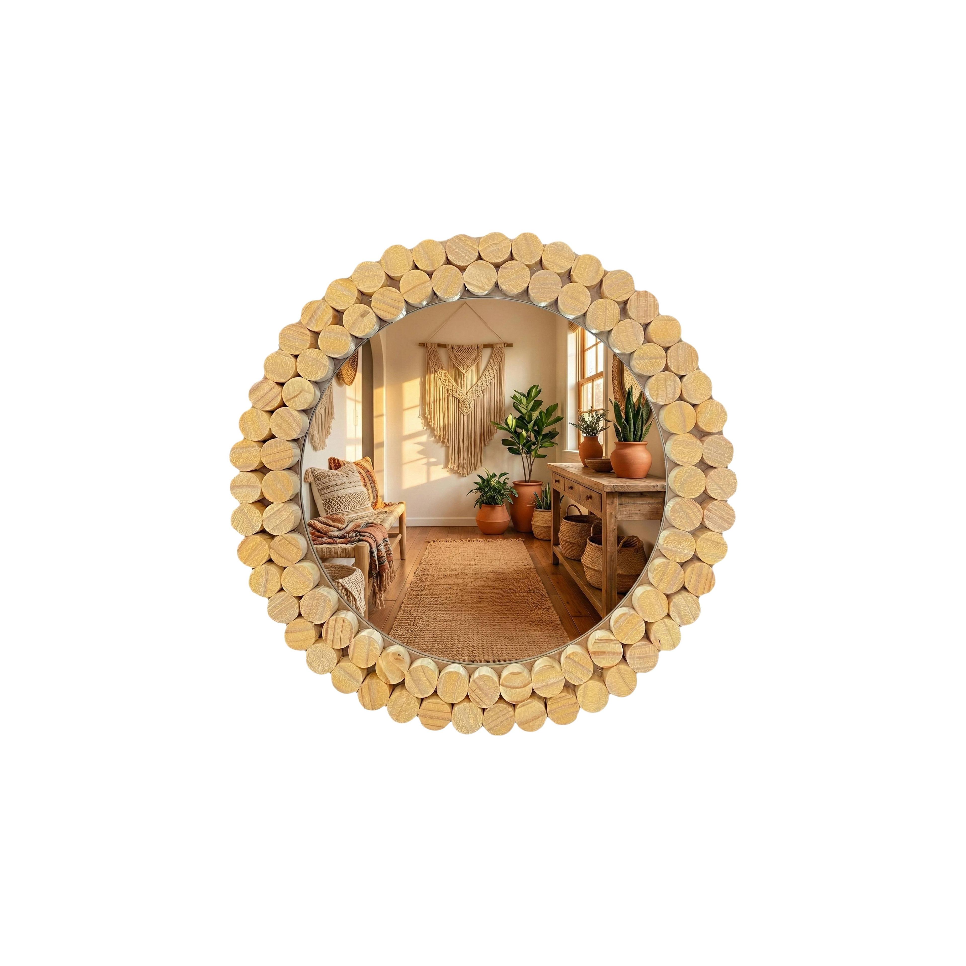 LUSTRO ŚCIENNE BOHO 36CM KLNA-MR01