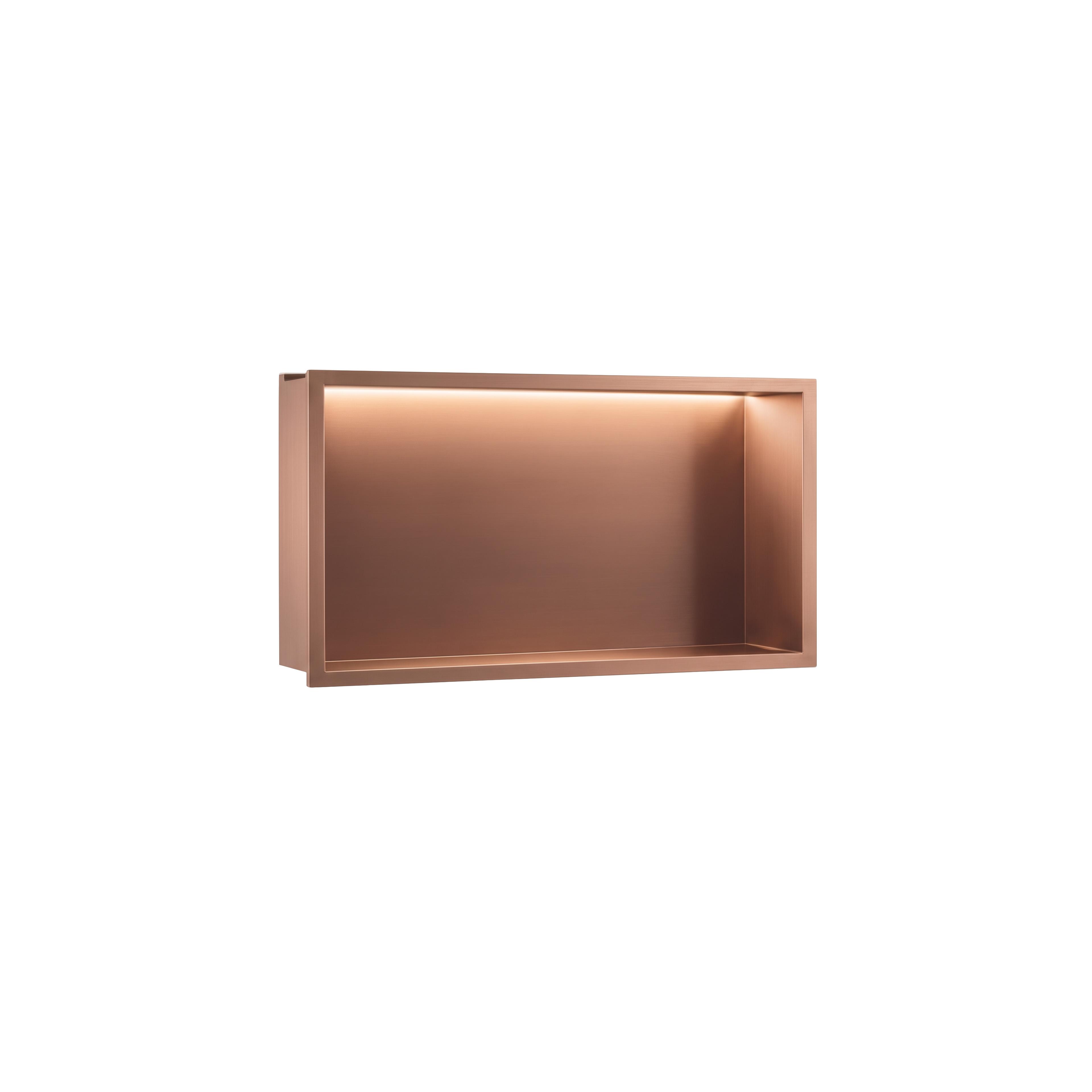 WANDEINBAU-BADEZIMMERREGAL LED 30x60 brush copper
